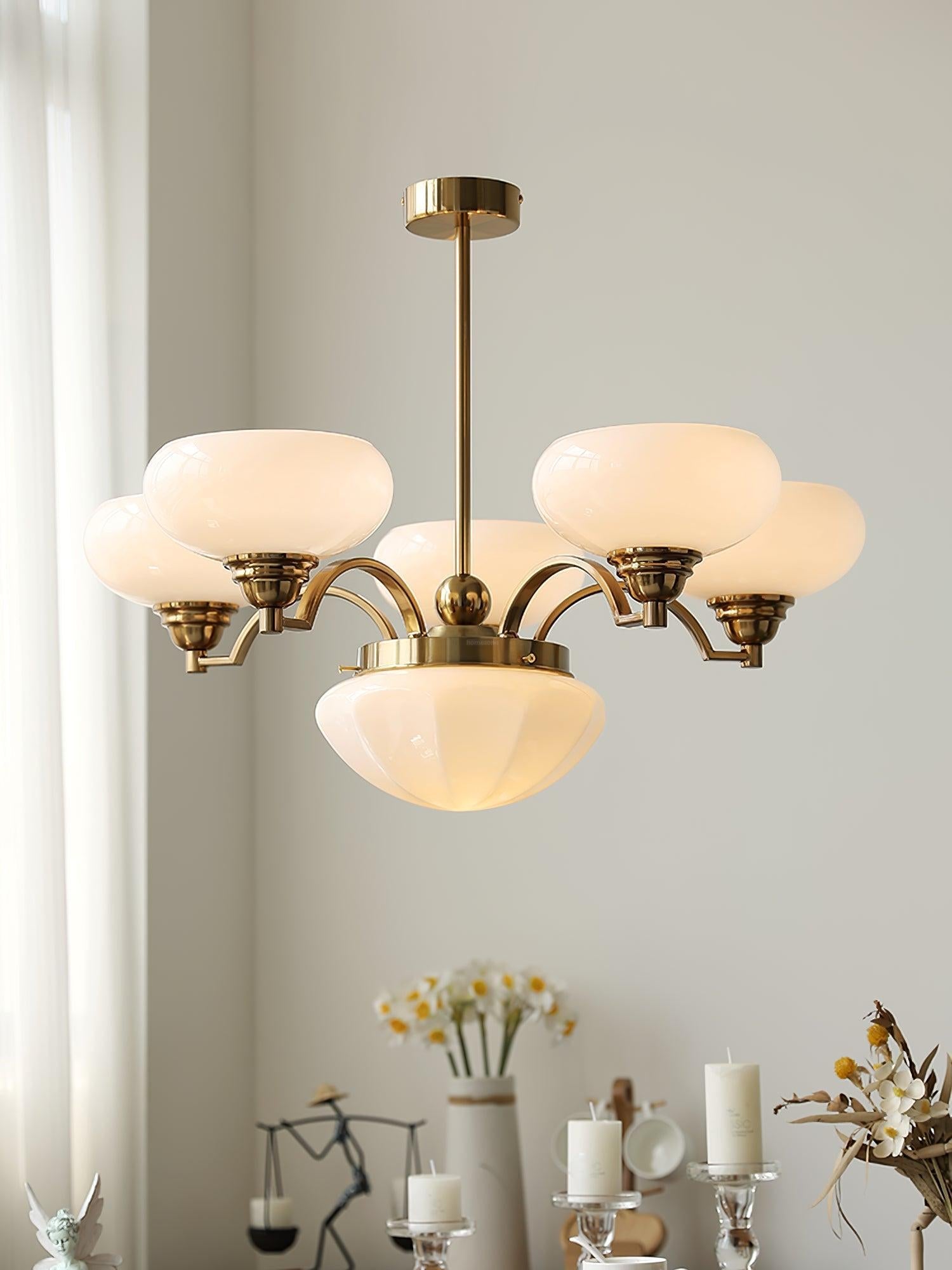 Warre Chandelier ∅ 26.5″ - Bend, Marshmallow Chandelier-1-Luxehomezone