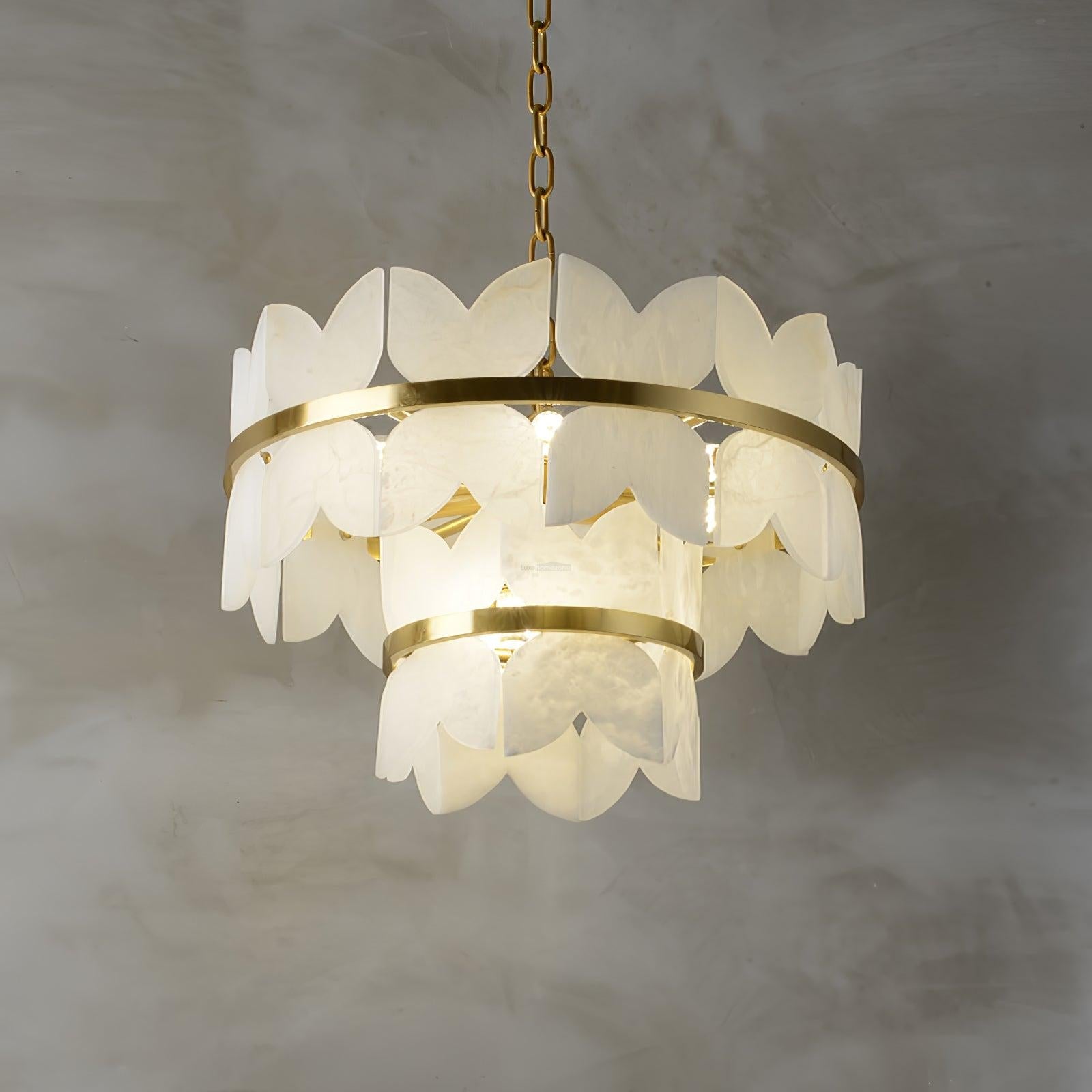 Alabaster Cloudscape Chandelier with 1/2 layer - Alabaster, Alabaster Chandelier-1-Luxehomezone