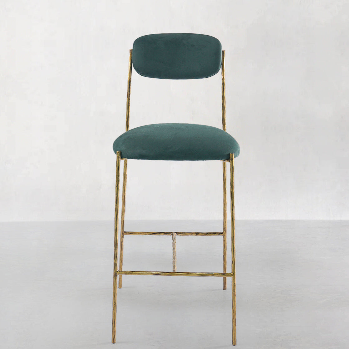 Thaddeus Green Fabric Bar Stool