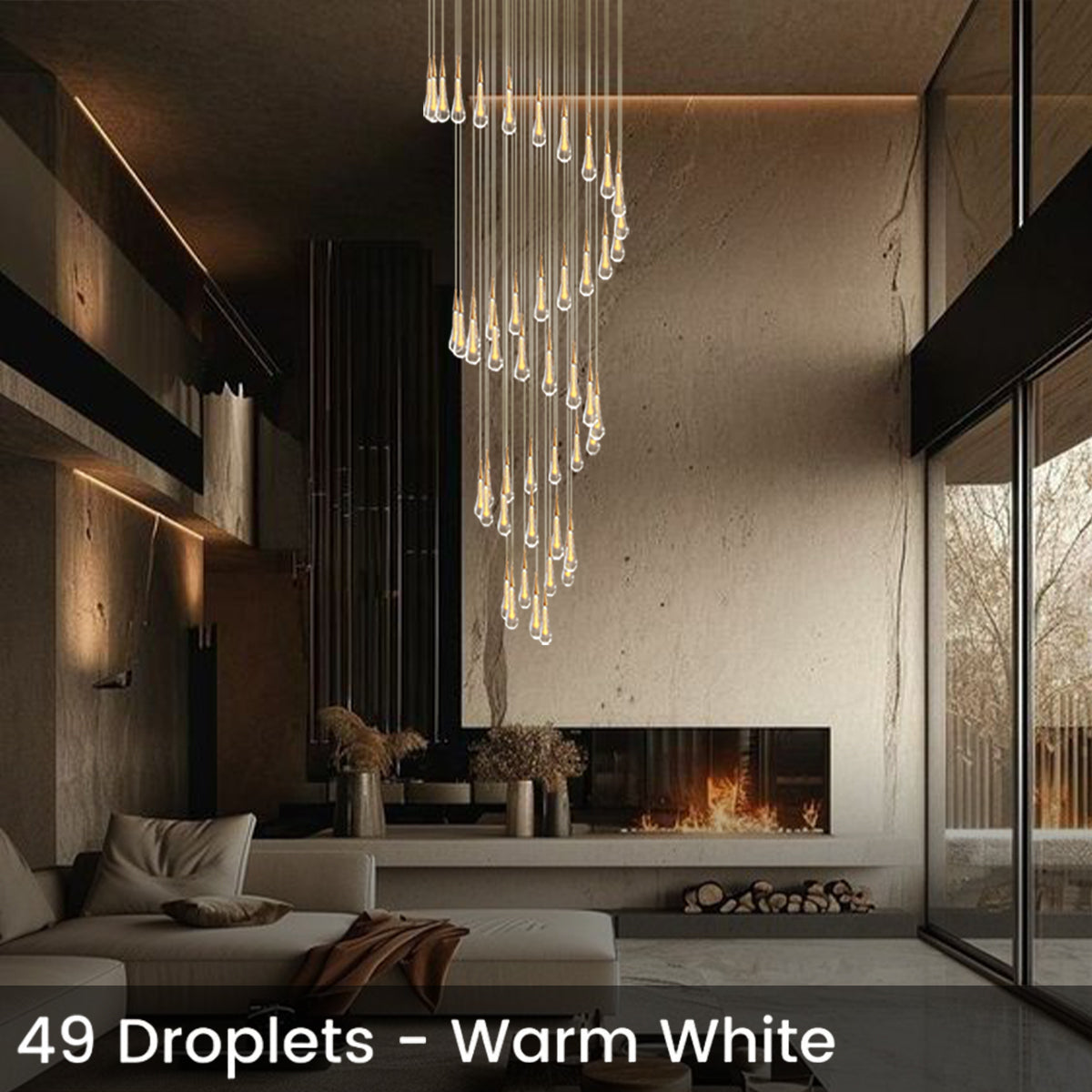Indra Crystal Droplet Chandelier - Helia-1-Luxehomezone