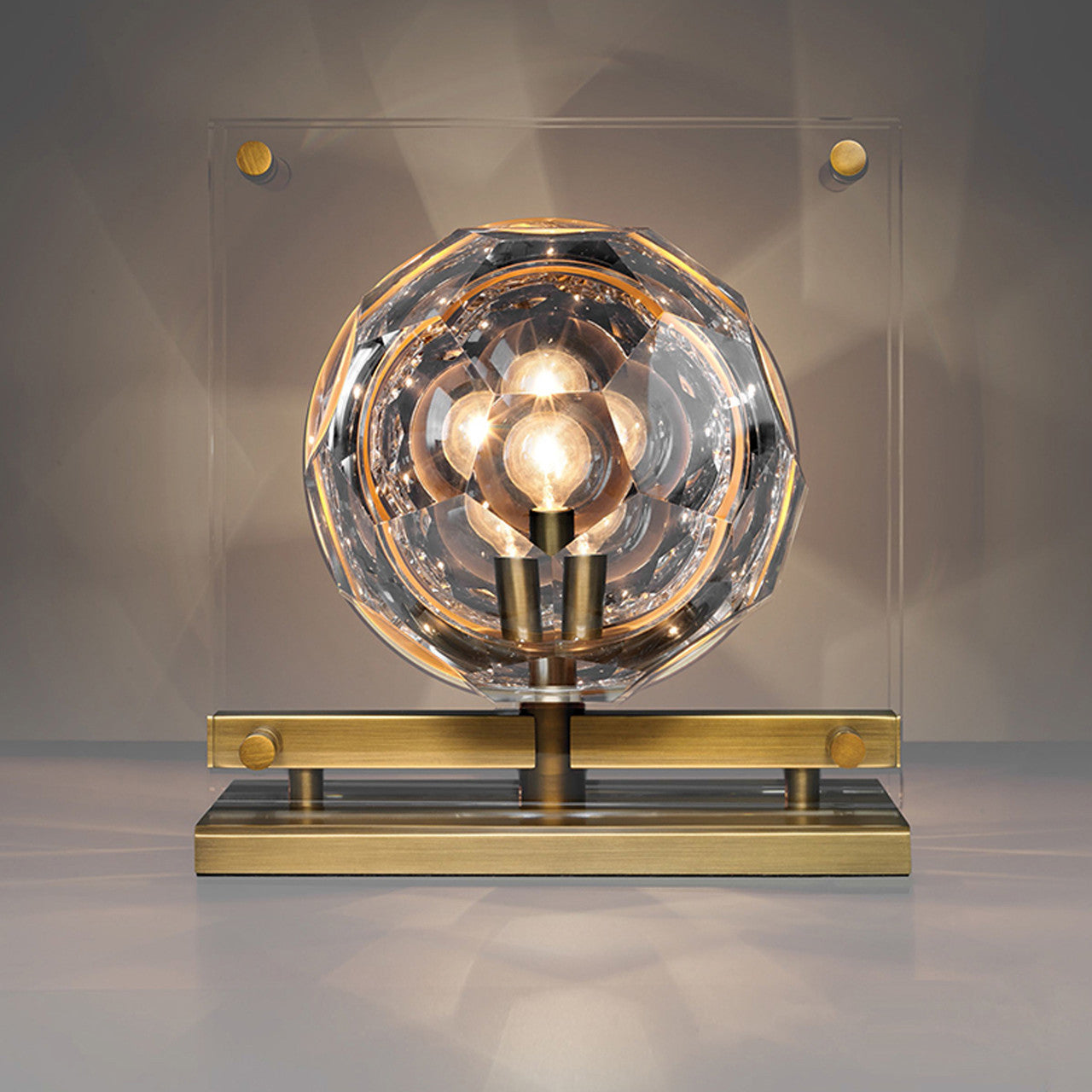 Ice-III Crystal Table Lamp Brass