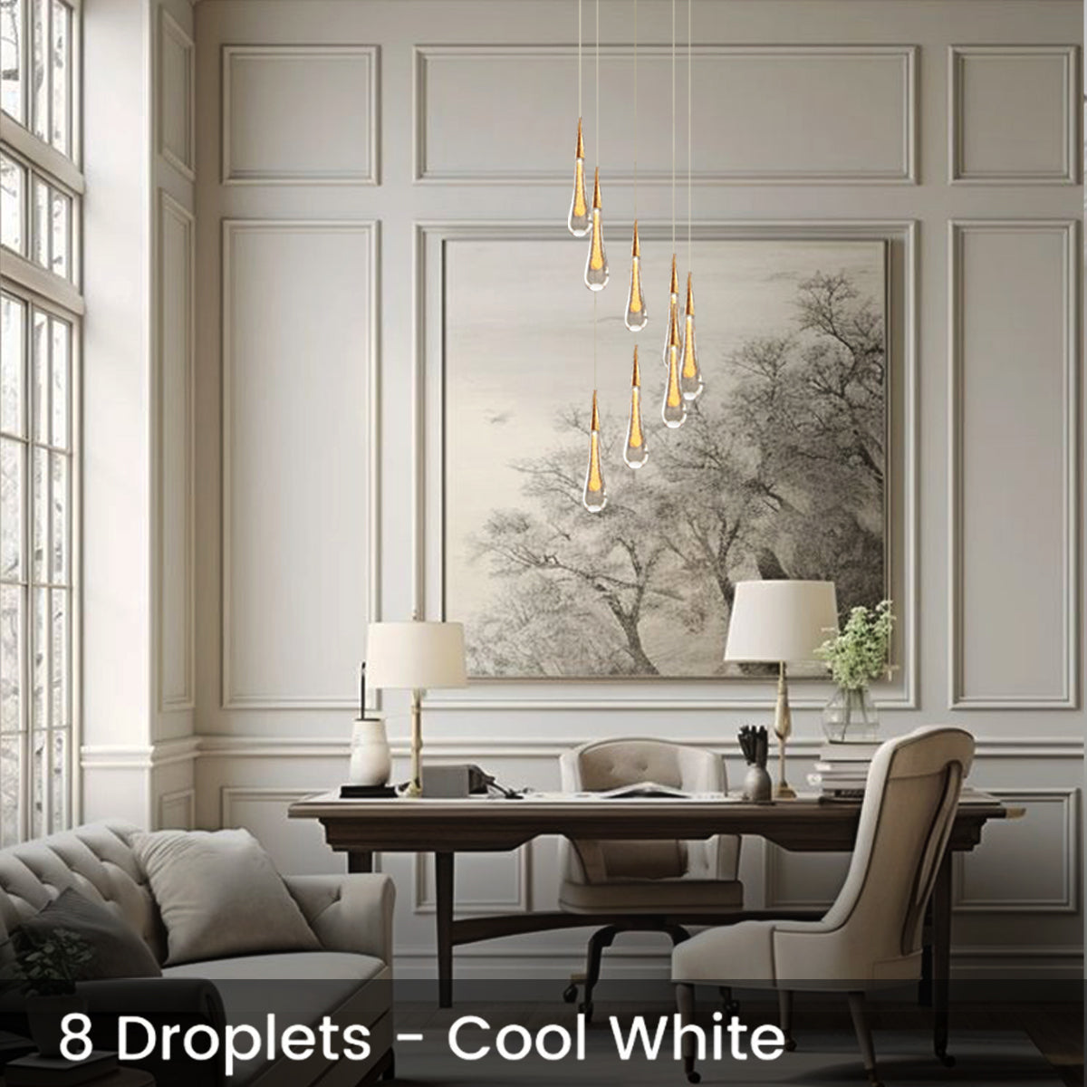 Indra Crystal Droplet Chandelier - Helia-1-Luxehomezone