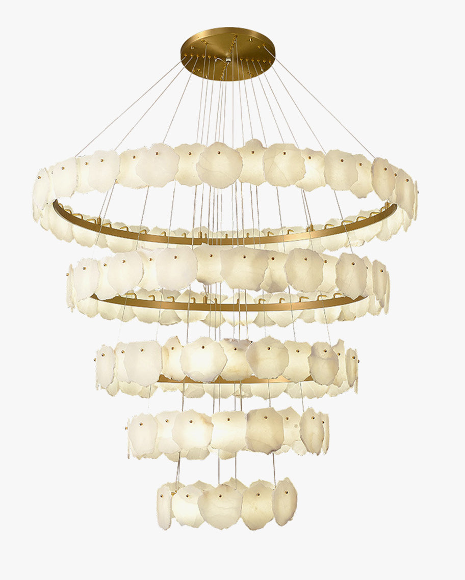 Talan Alabaster Round MultiI-Tier Chandelier