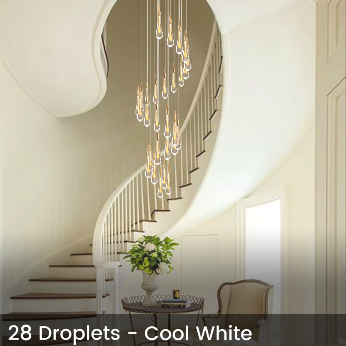 Indra Crystal Droplet Chandelier - Helia-1-Luxehomezone
