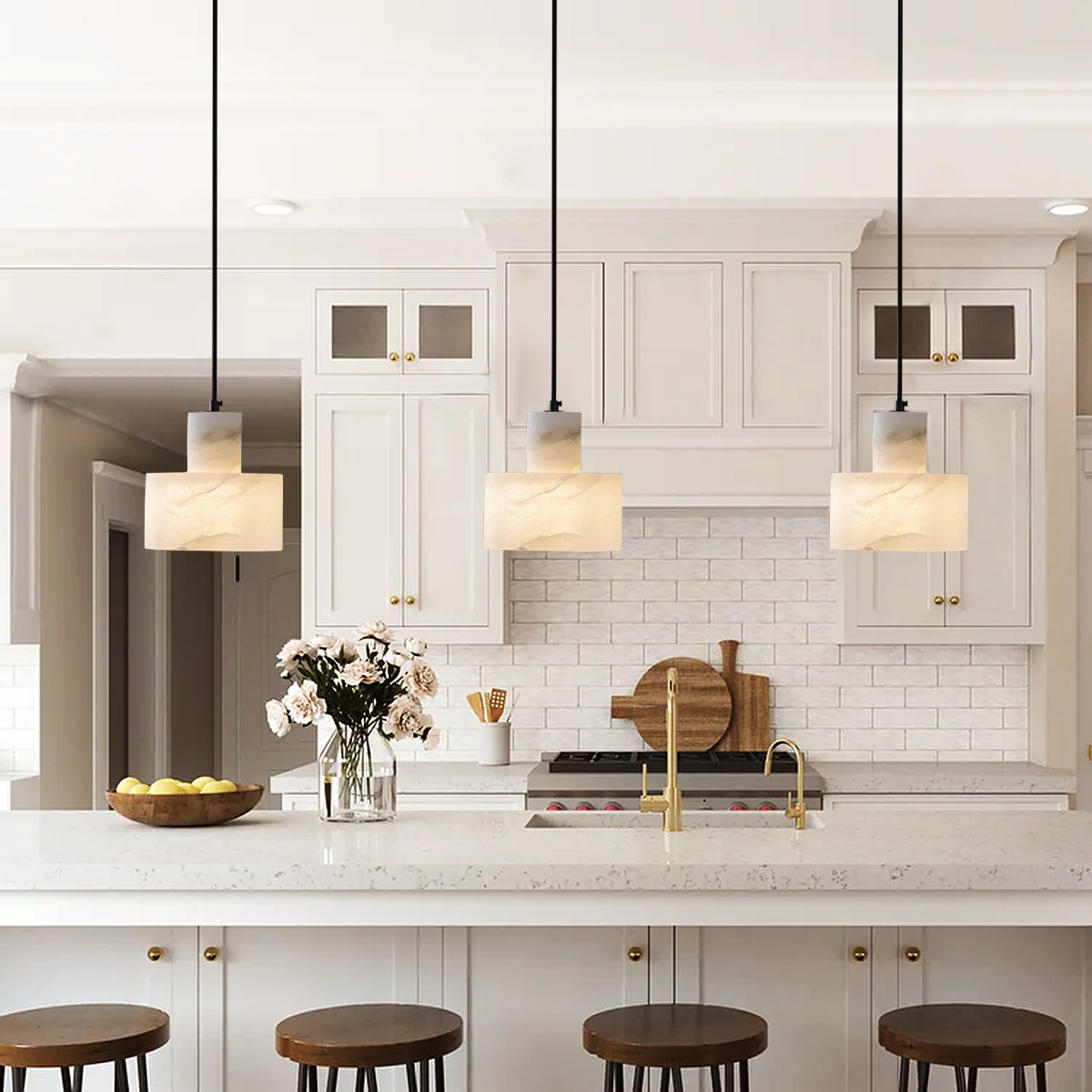 Cyls Pendant Alabaster Light - Luxehomezone