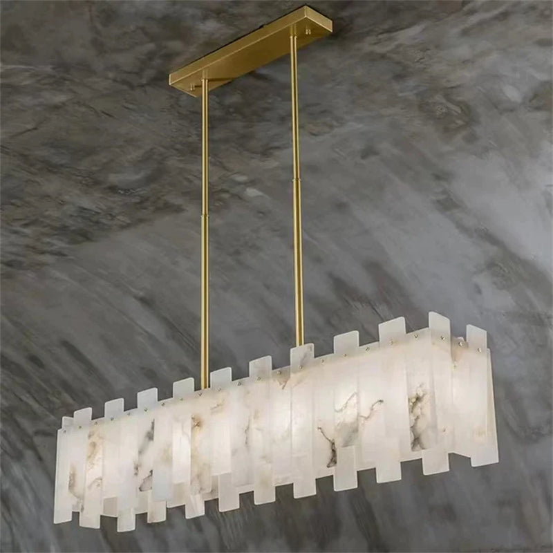 Anita Alabaster Linear Chandelier 39"