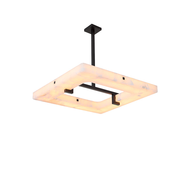 Halo Alabaster Square Chandelier 28" 40"