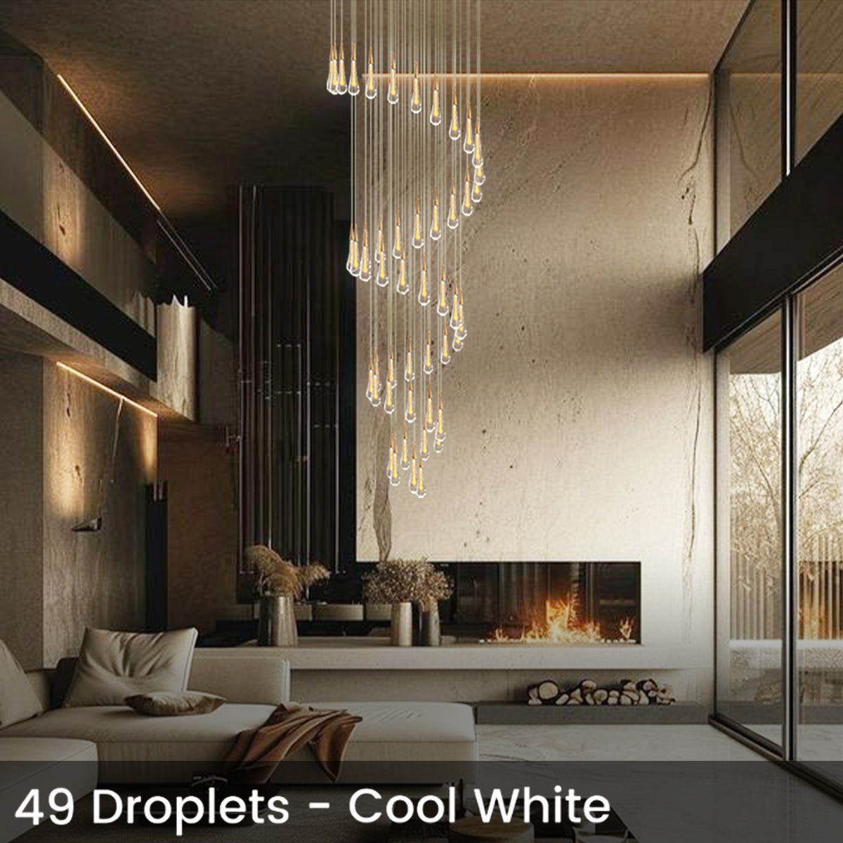 Indra Crystal Droplet Chandelier - Helia-1-Luxehomezone