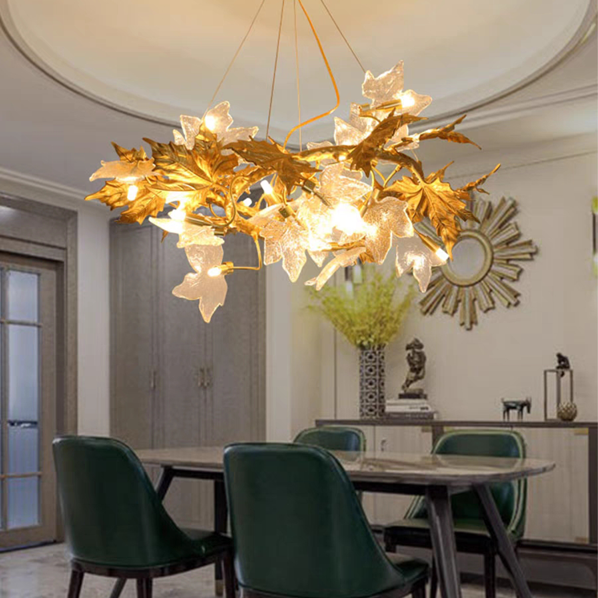 Leafy Dendritic Round Chandelier Branch - branching-1-Luxehomezone