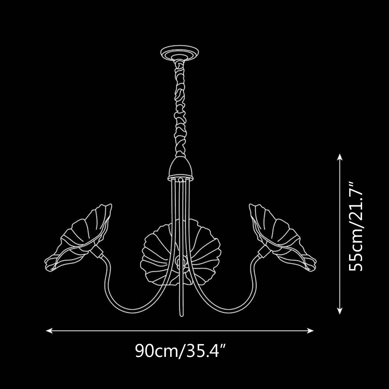 Lotus Leaf Glass Chandelier ∅ 35.4″ - Luxehomezone