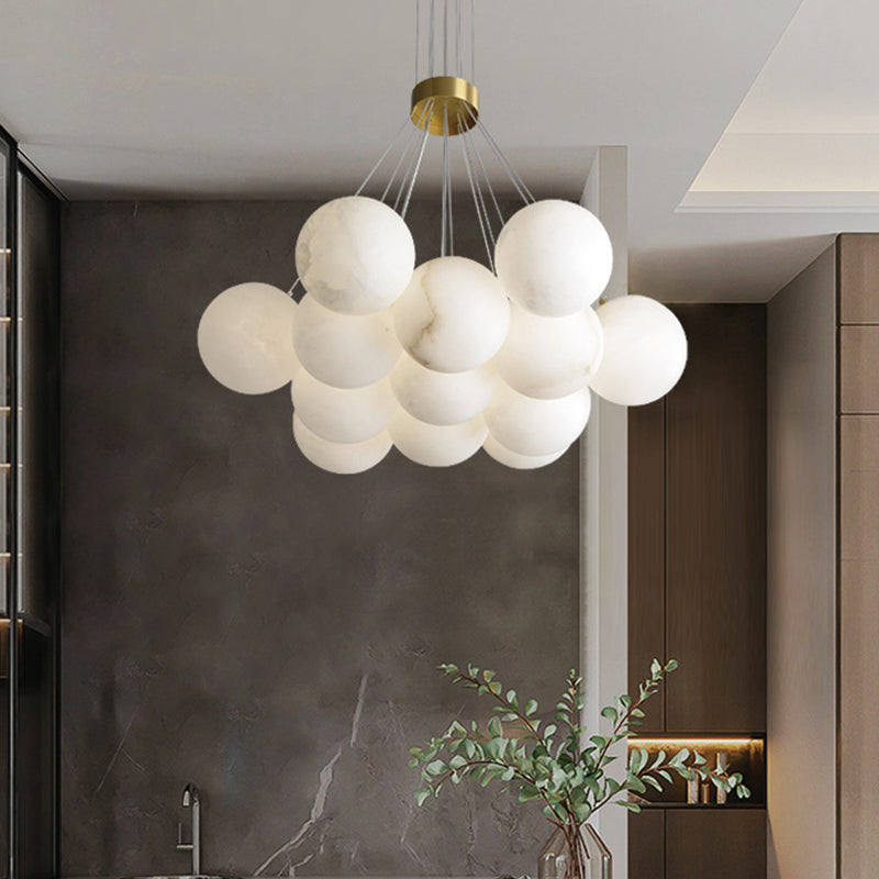 Bosso Alabaster Ball Multi-lights Chandelier