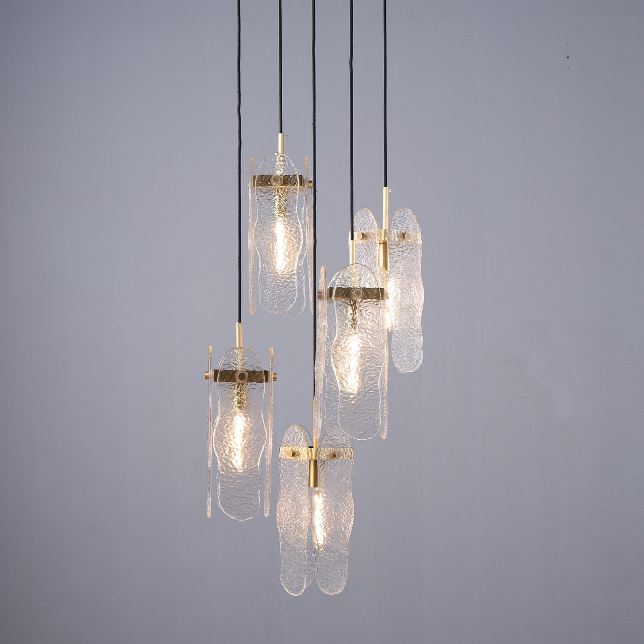 Ice 5 Lights Luxury Brass Pendant