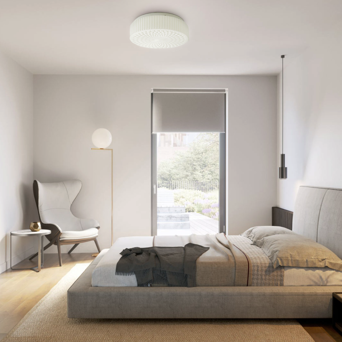 Souffle Ceiling Lamp ∅ 13.8″ - Chloe, Flush Mounts, Optimized-1-Luxehomezone