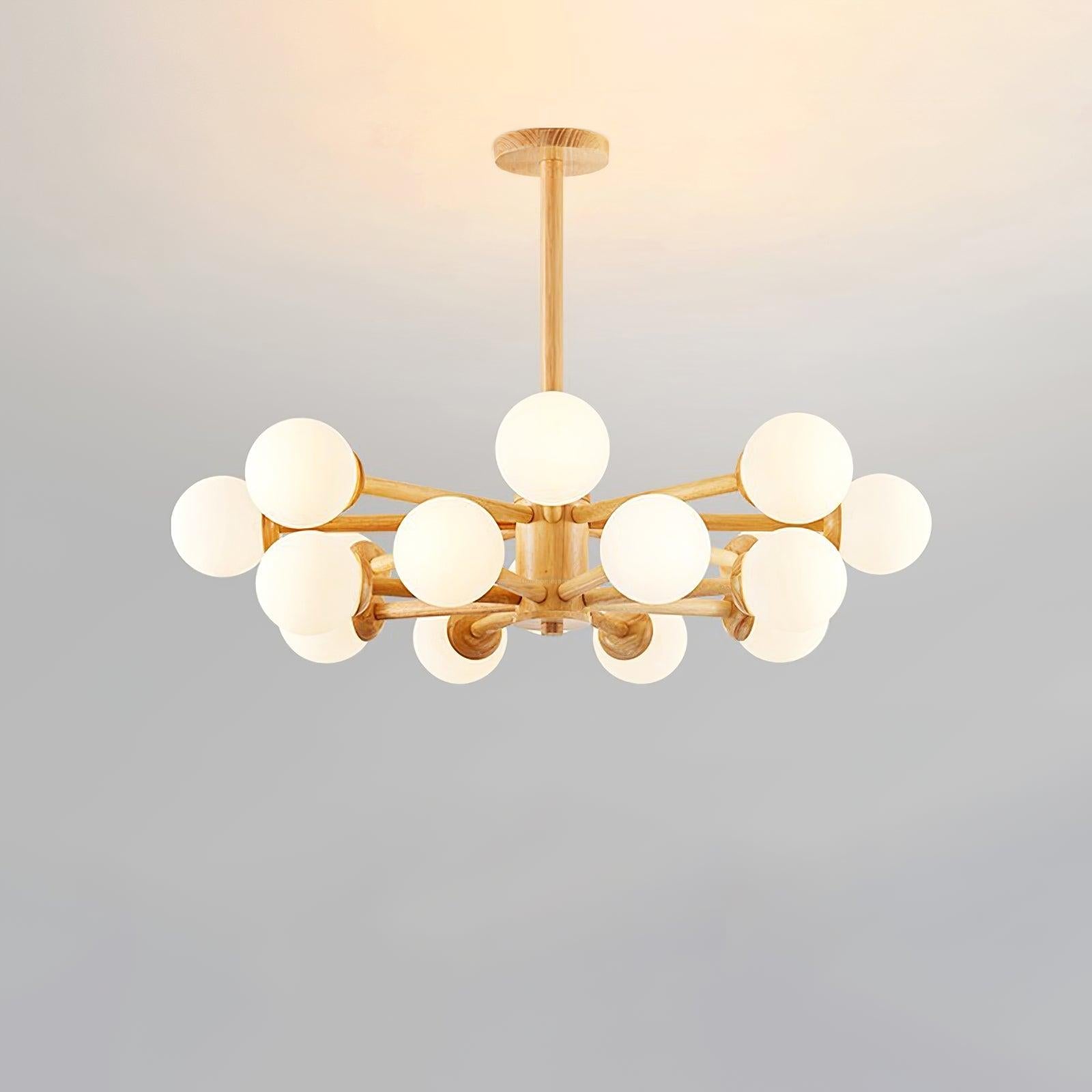 Kozan Wooden Chandelier with 6/8/10/12 heads - Frown-1-Luxehomezone