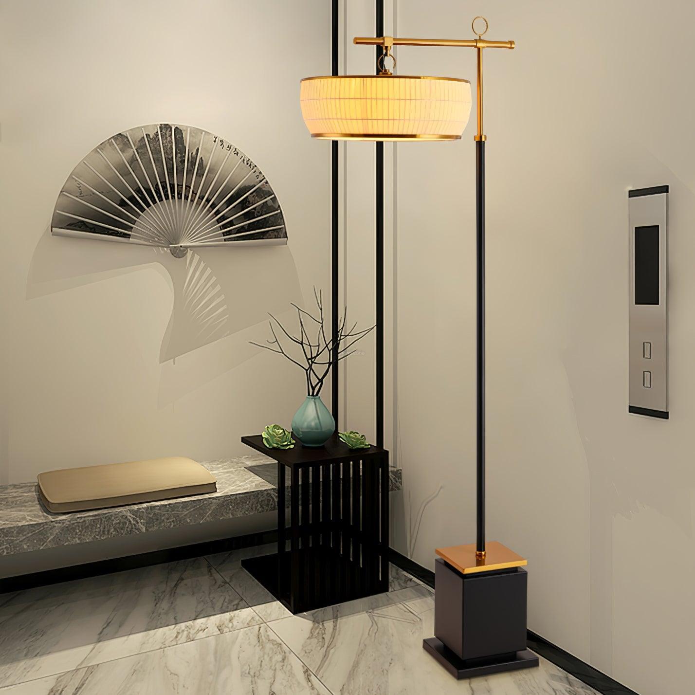 Hejun Fabric Floor Lamp W 24.4″ - Drapery-1-Luxehomezone