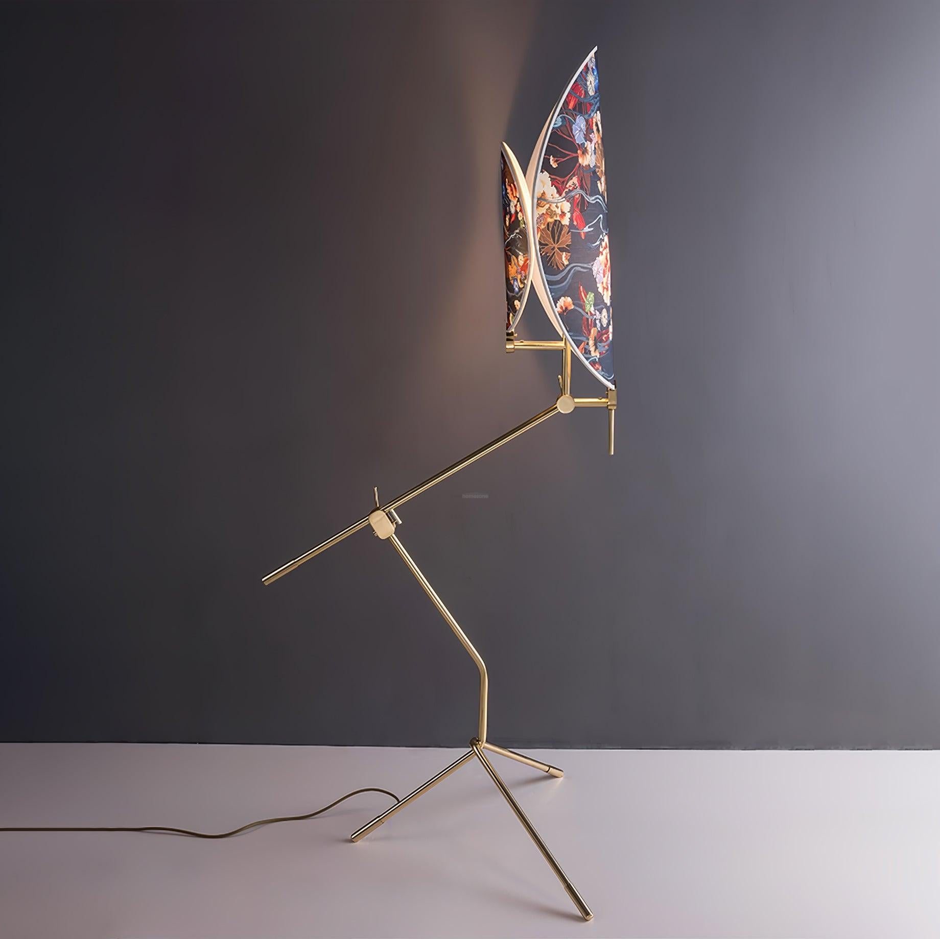 Floral Nocturne Floor Lamp ∅ 23.6″ - Drapery-1-Luxehomezone
