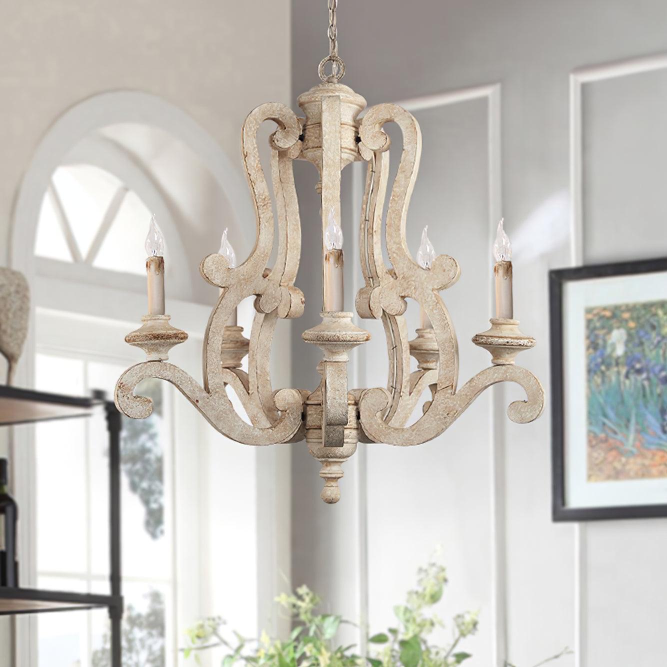 Parrotuncle Wooden Candle Chandelier Φ 23.6″ - Candle-1-Luxehomezone