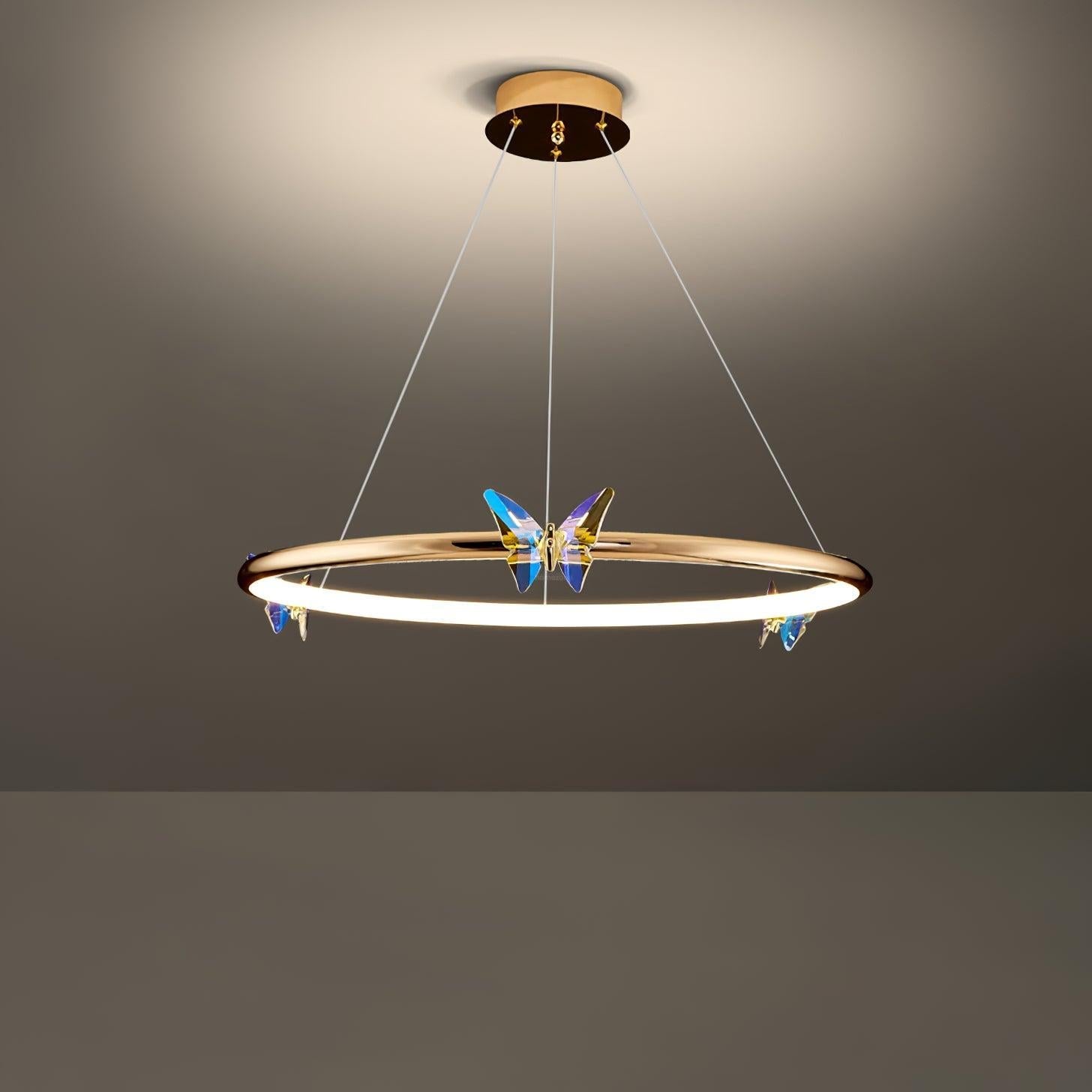 Blue Butterfly Round Chandelier - Butterfly-1-Luxehomezone