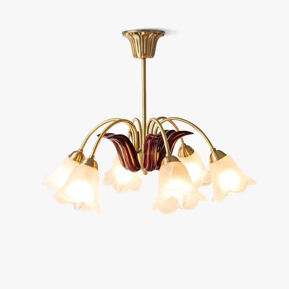 Brass Pastoral Flower Chandelier with 6/8/10 heads - Zahara-1-Luxehomezone