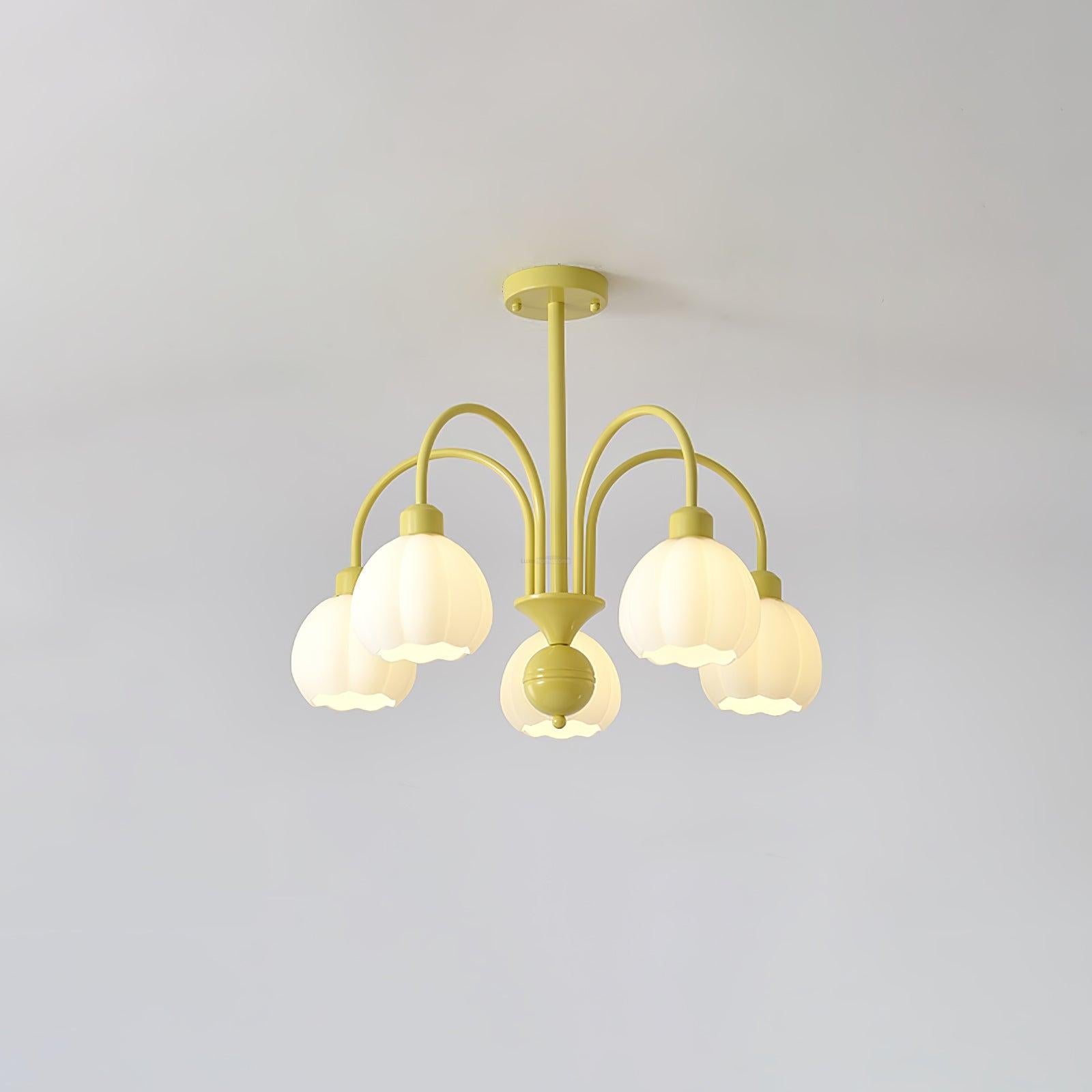 Cream Pumpkin Ball Chandelier with 4/5/6/8 heads - Zahara-1-Luxehomezone