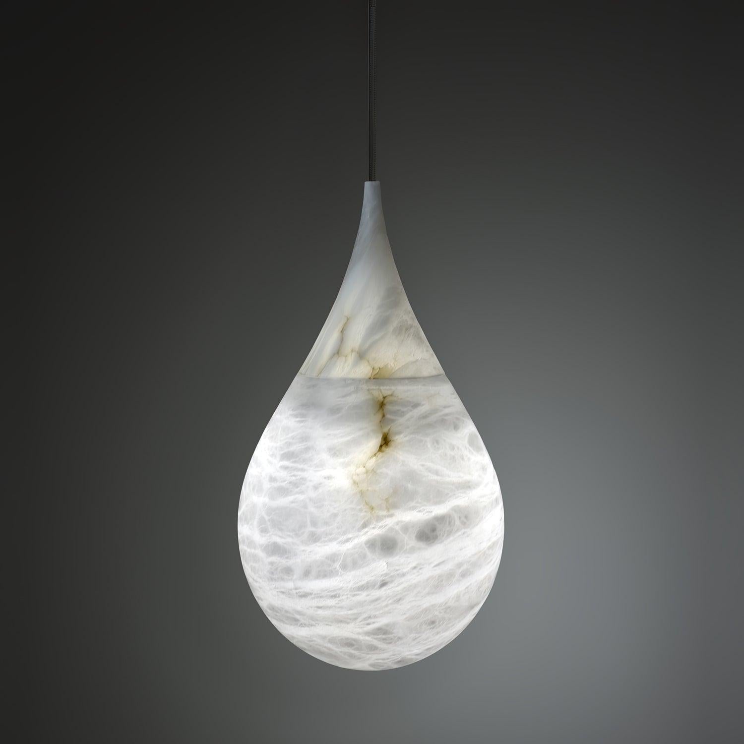 Marble Raindrop Pendant Alabaster Light - Alabaster, Alabaster Pendant-1-Luxehomezone