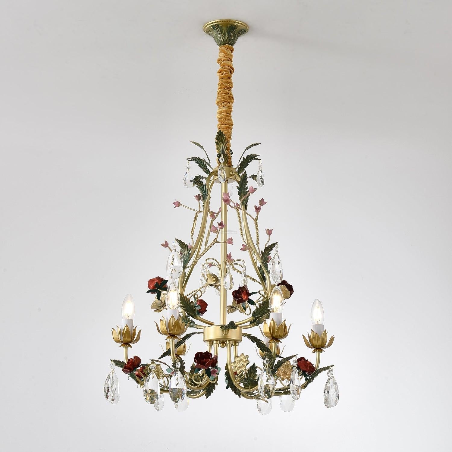 Candle Style Rose Love Chandelier with 6/8 heads - Candle-1-Luxehomezone