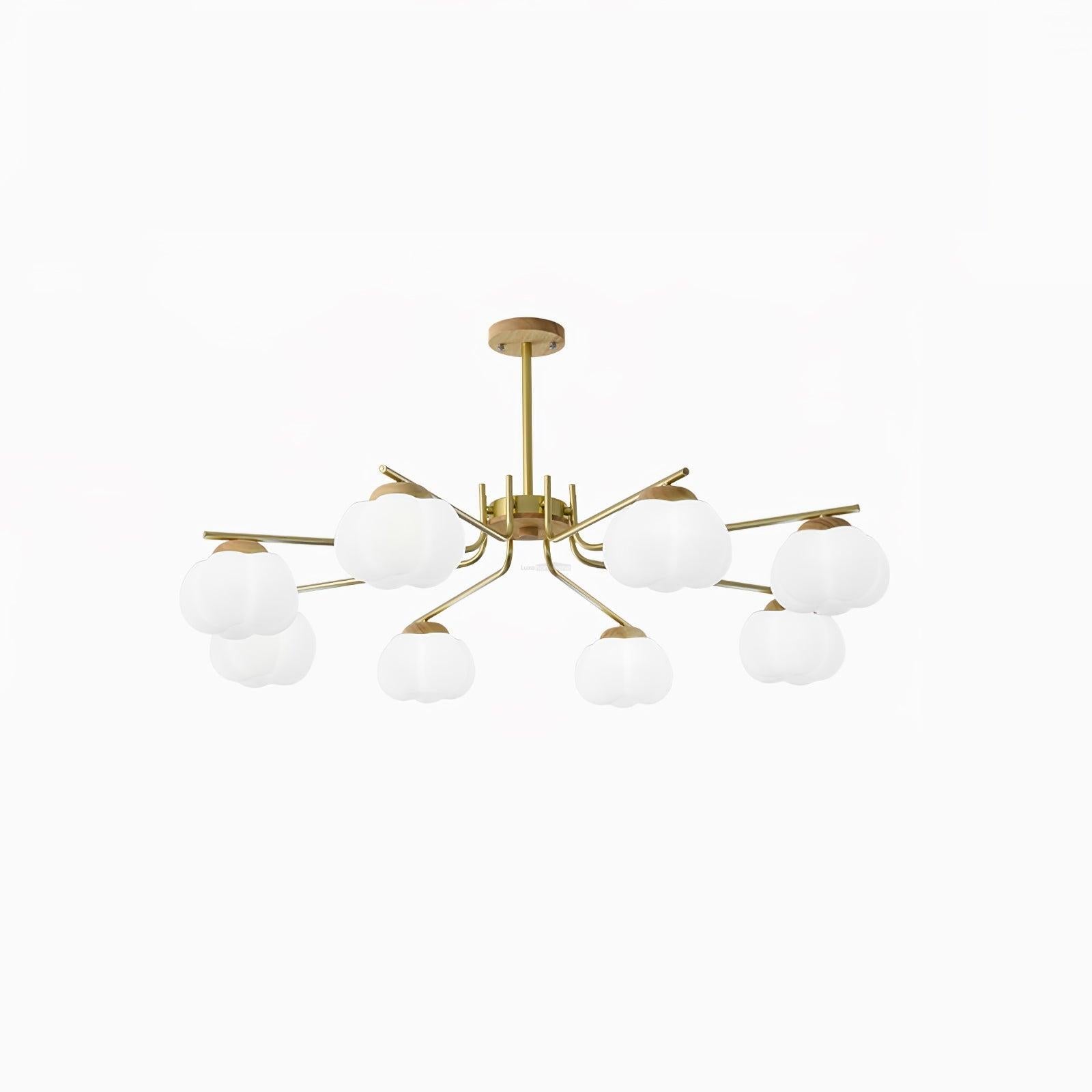 Plastic Cotton Balls Chandelier with 5/8 heads - Zahara-1-Luxehomezone