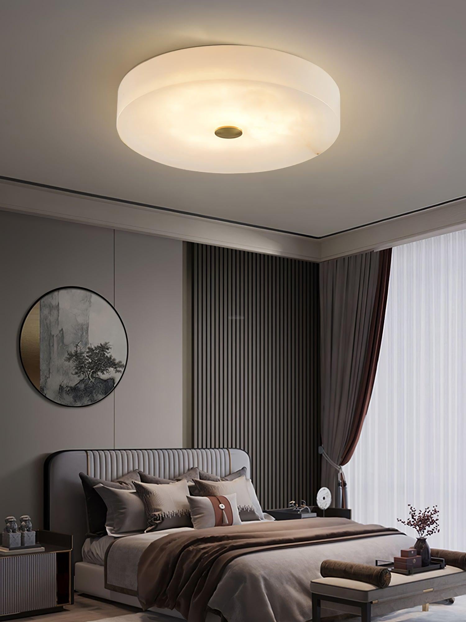 Sophie Alabaster Ceiling Light - Alabaster, Flush Mounts-1-Luxehomezone