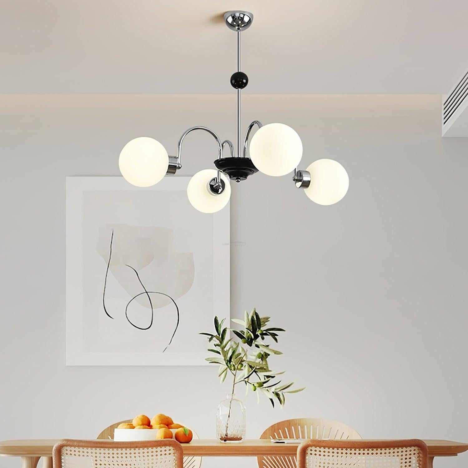 Yisu Glass Globe Chandelier with 3/4/5/6/8 heads - Bend, Marshmallow Chandelier, Optimized-1-Luxehomezone