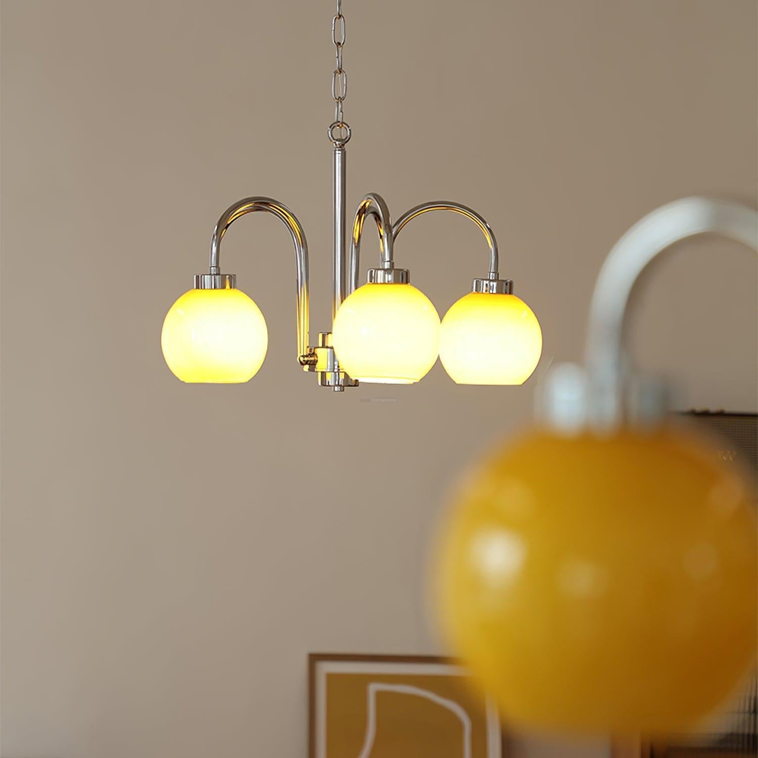 Loa Chandeliers with 3/4/5 heads - Glass Chandelier, Persimmon-1-Luxehomezone