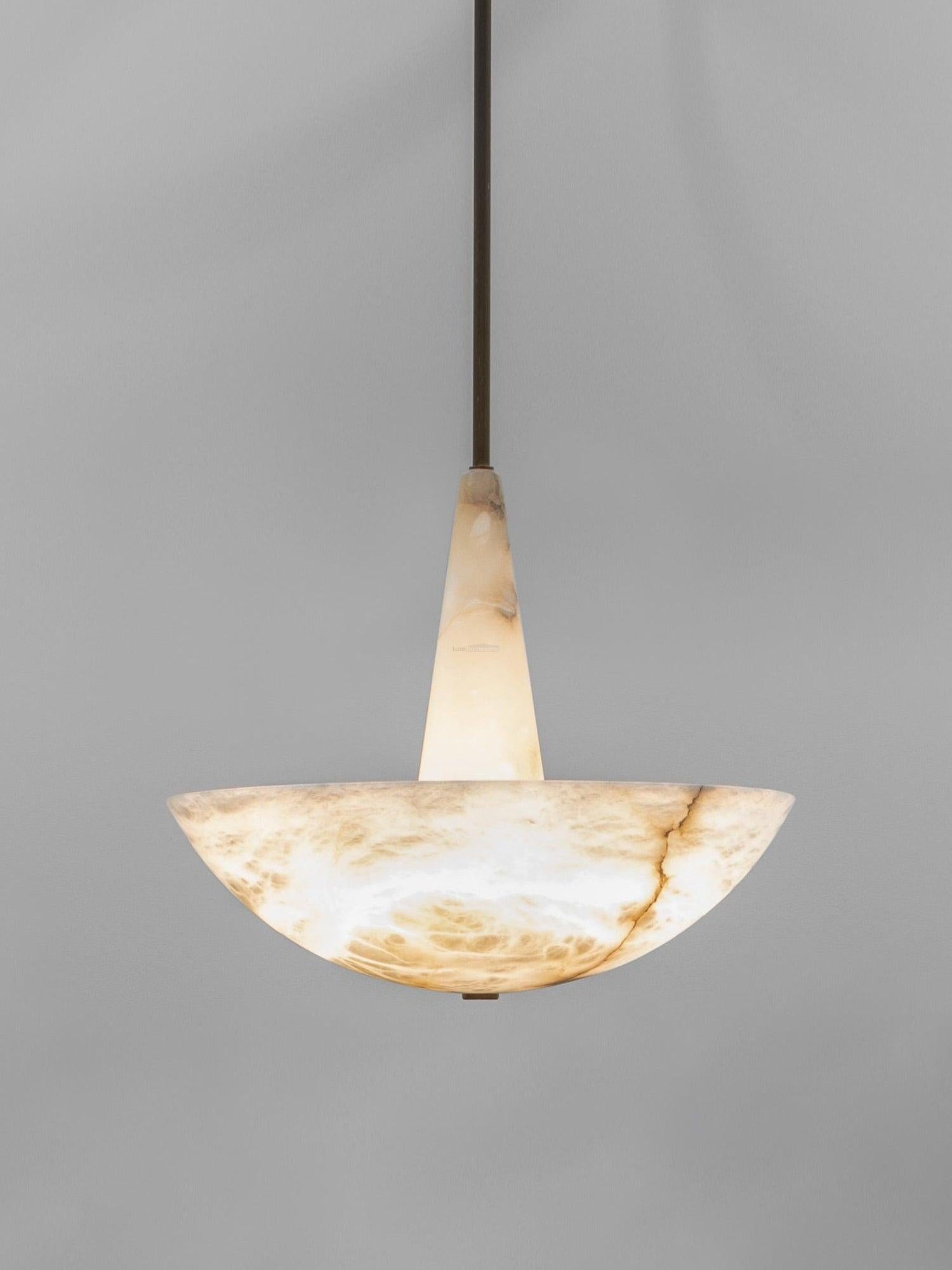 Domus Alabaster Round Chandelier - Alabaster, Alabaster Chandelier-1-Luxehomezone