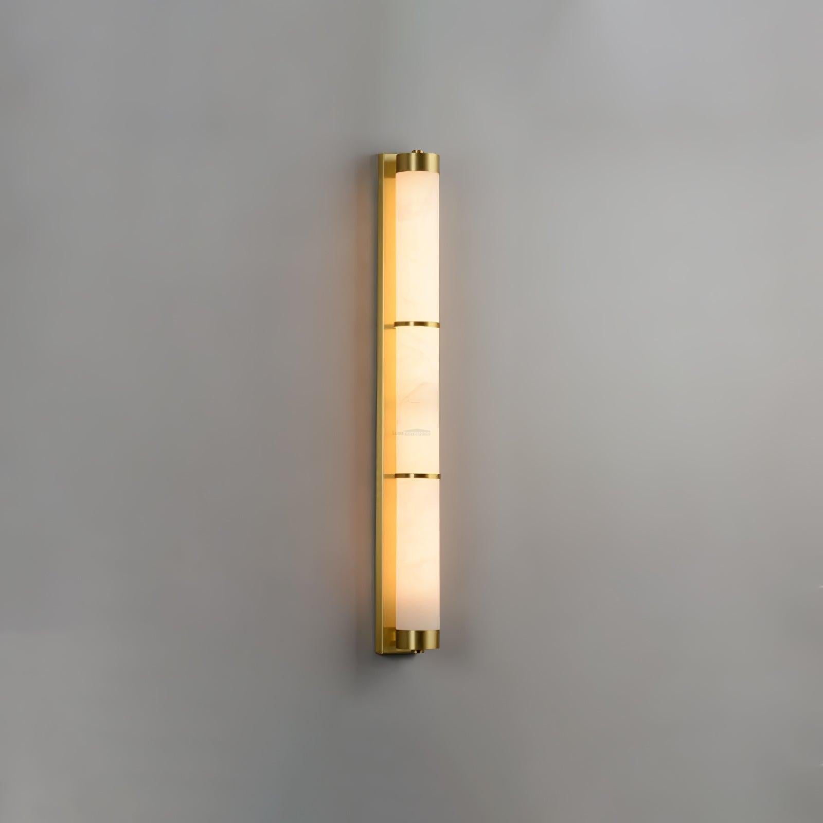 Cylindra Alabaster Brass Wall Sconce - Alabaster, Alabaster Wall Lamp-1-Luxehomezone