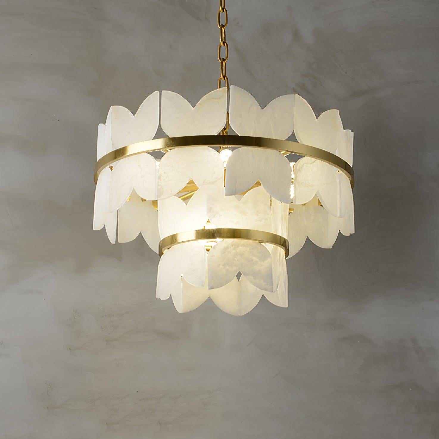Alabaster Cloudscape Chandelier with 1/2 layer - Alabaster, Alabaster Chandelier-1-Luxehomezone