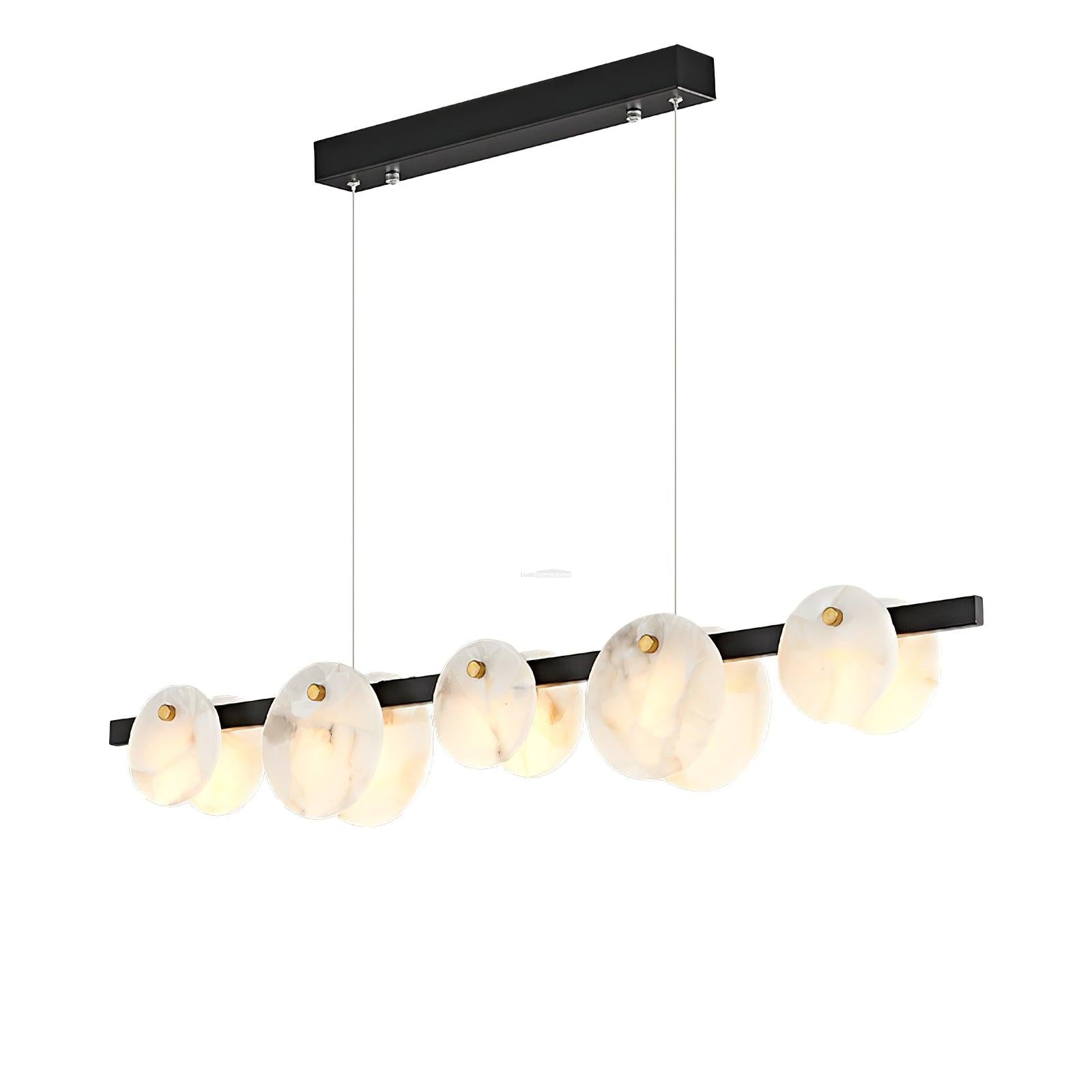 Trinidad Linear Dining Room  Alabaster Chandelier - Alabaster, Alabaster Chandelier-1-Luxehomezone