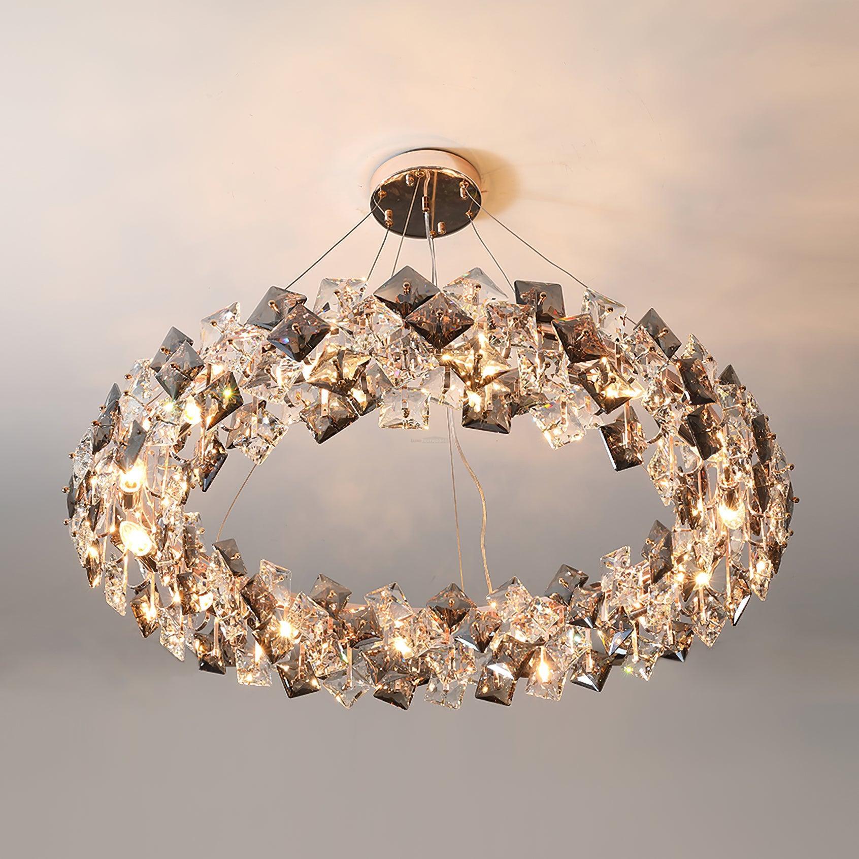 Scale Crystal Round Chandelier Φ 23.6″ - Luxehomezone