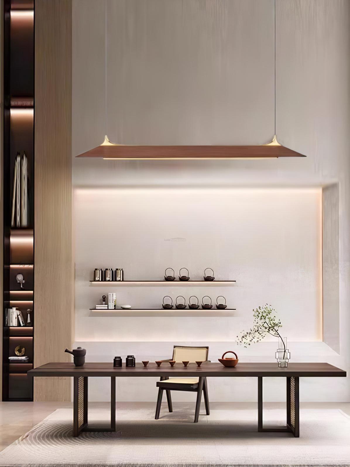 Luxehomezone Wooden Linear Chandelier - Bar-1-Luxehomezone