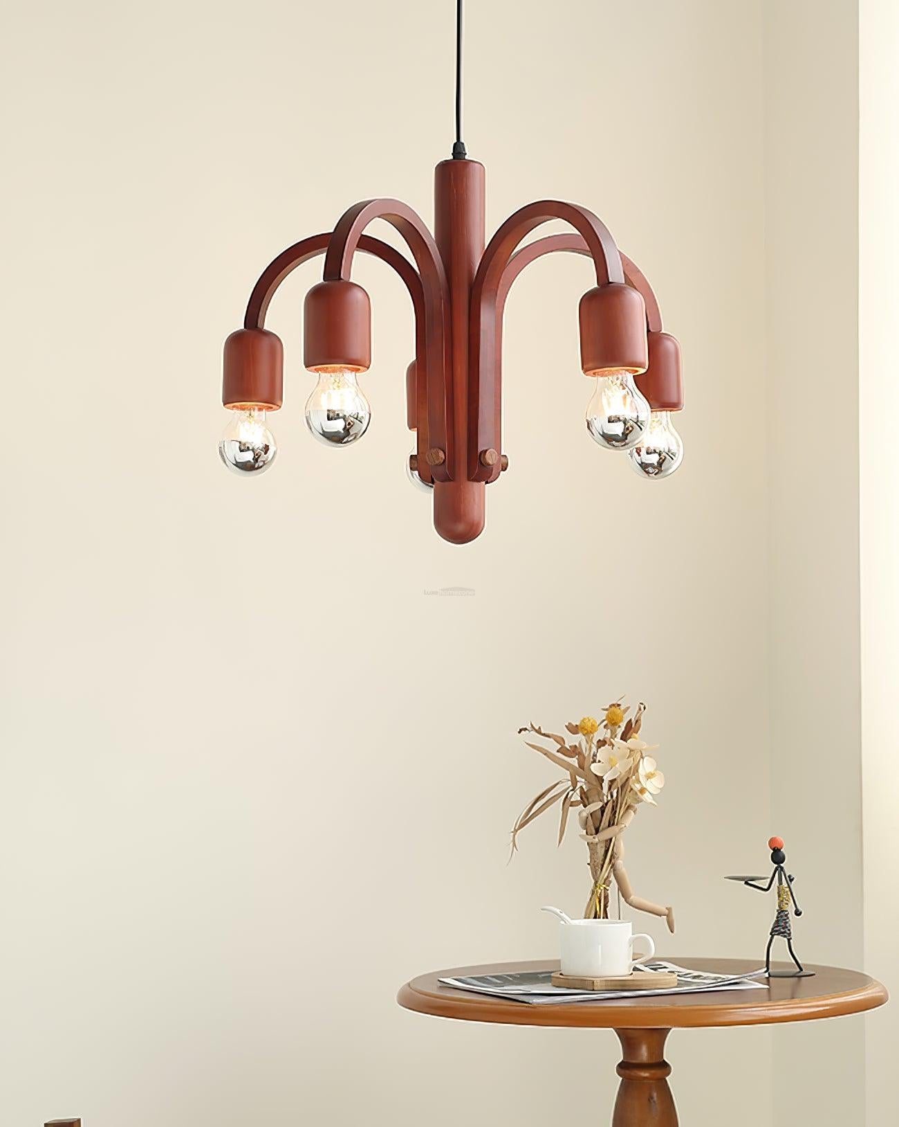 Candela Teak Chandelier Φ 19.6″ - Bend-1-Luxehomezone