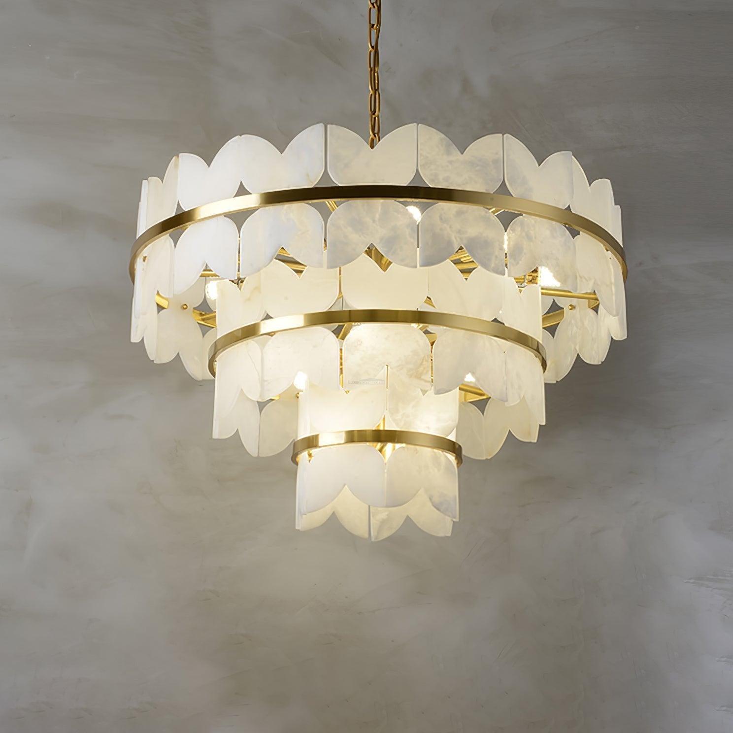 Alabaster Cloudscape Chandelier with 1/2 layer - Alabaster, Alabaster Chandelier-1-Luxehomezone