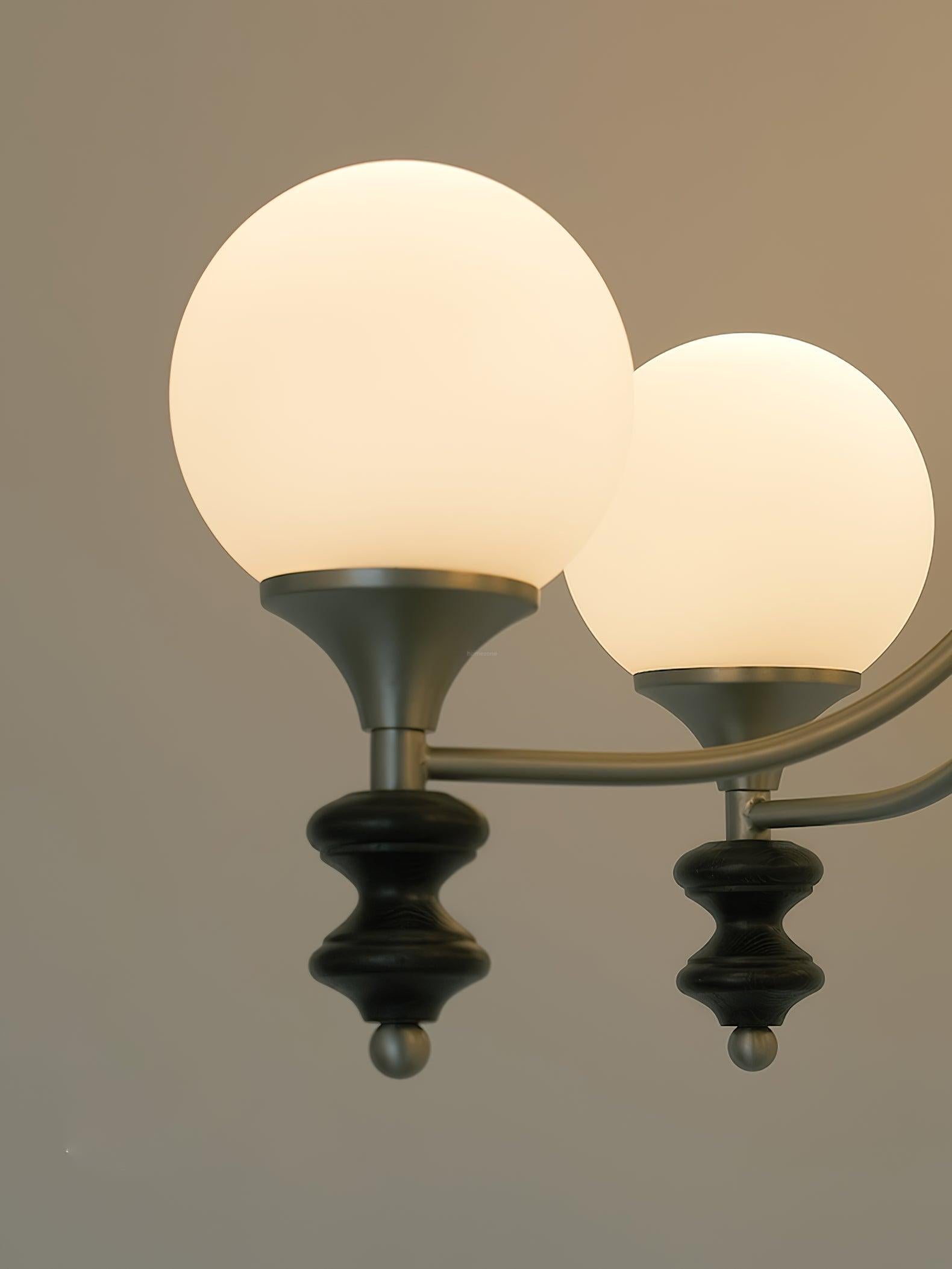 Tina Wooden Chandelier with 3/5 heads - Bend, Marshmallow Chandelier-1-Luxehomezone