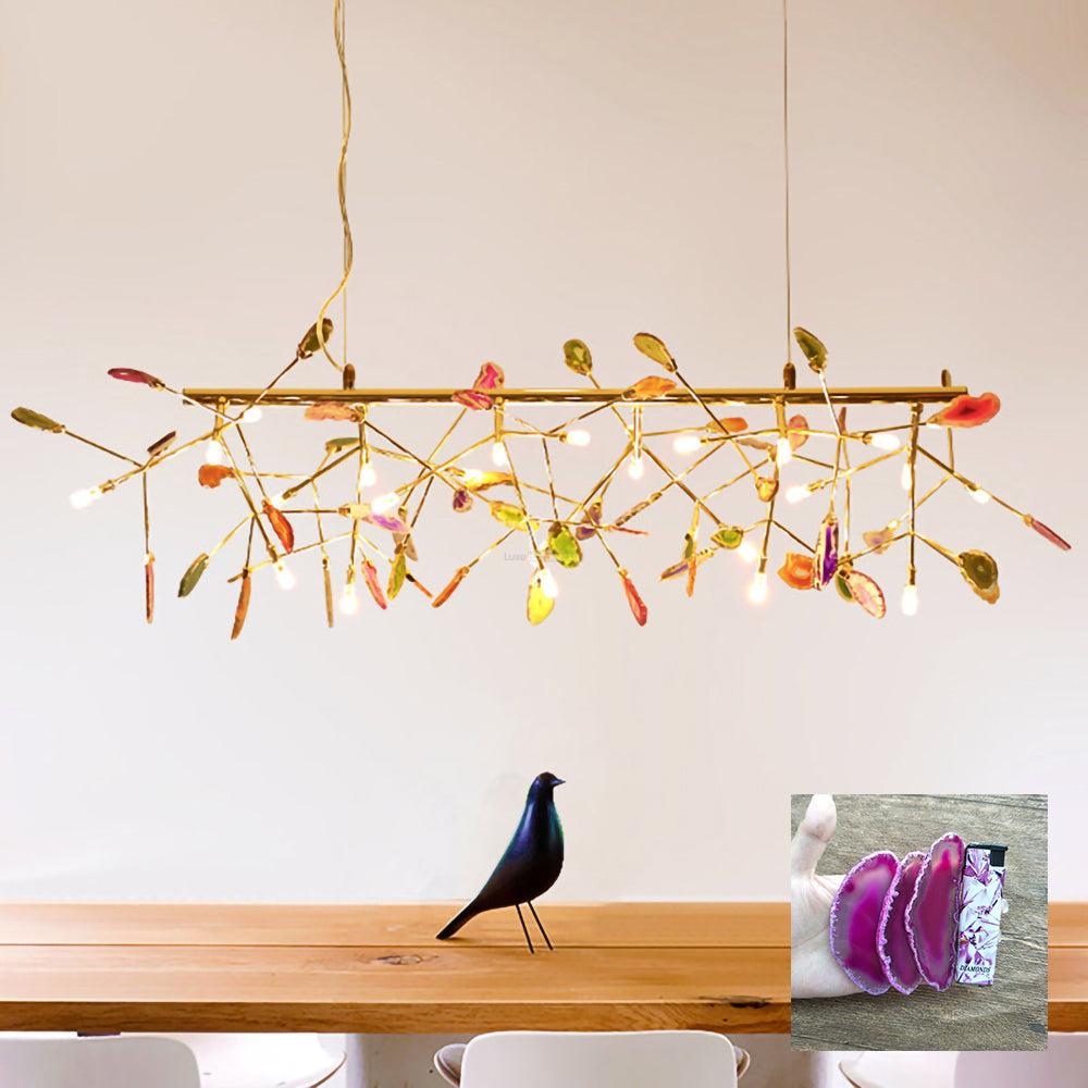 Agate Flake Chandelier with 4/12/16/20 heads - Branch-1-Luxehomezone