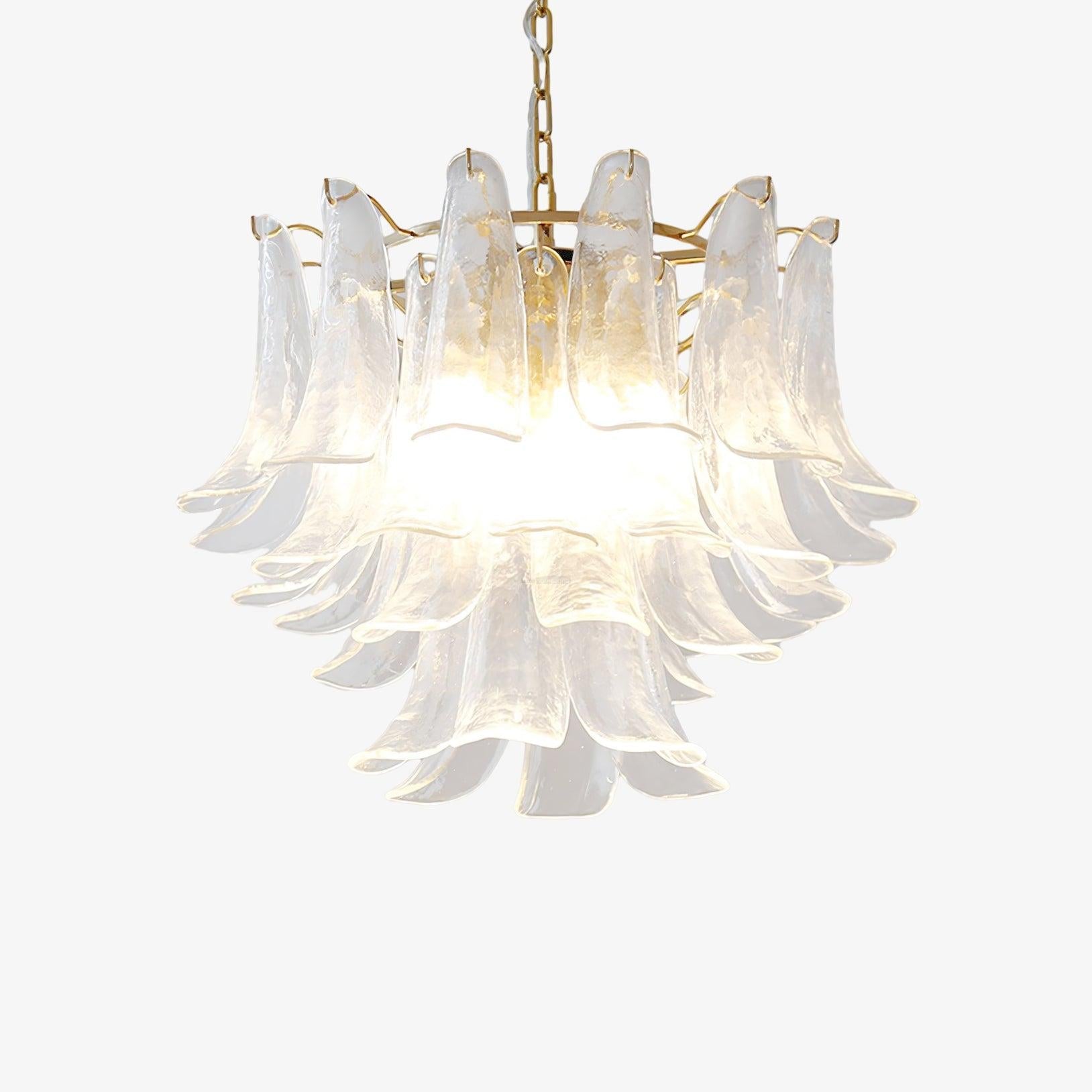 Glass Leaf Cascade Chandelier with 3/4 layer - Luxehomezone