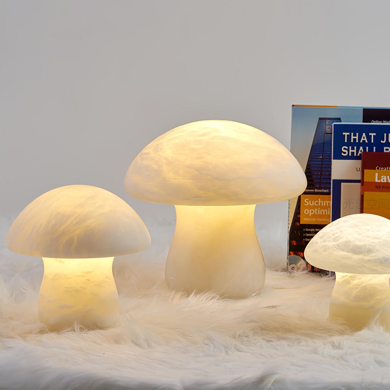 Marble Mushroom Table Lamp - Alabaster-1-Luxehomezone