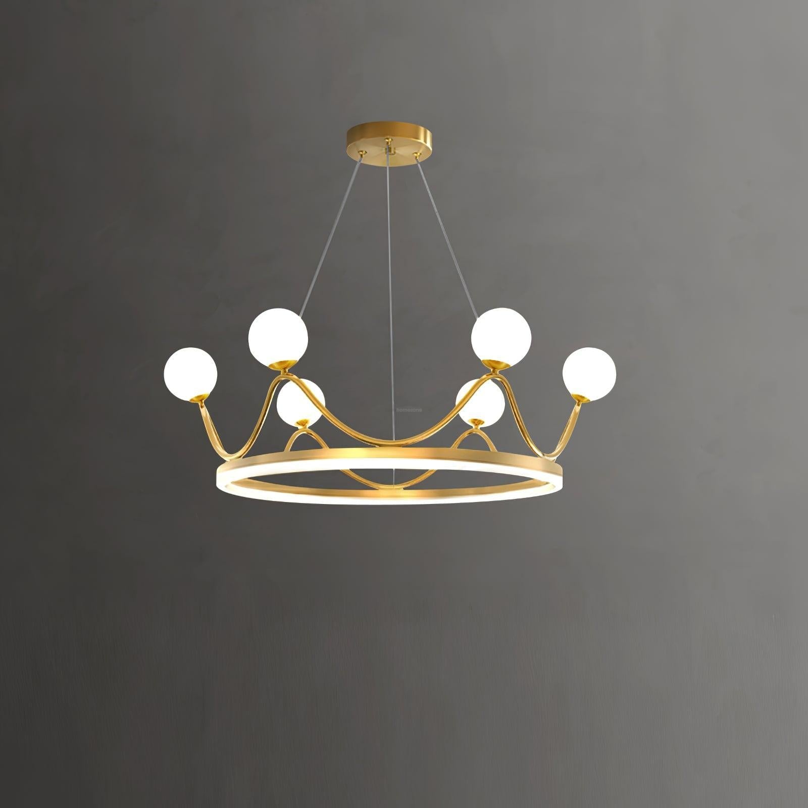 Crown Brass Round Chandelier - Bend-1-Luxehomezone