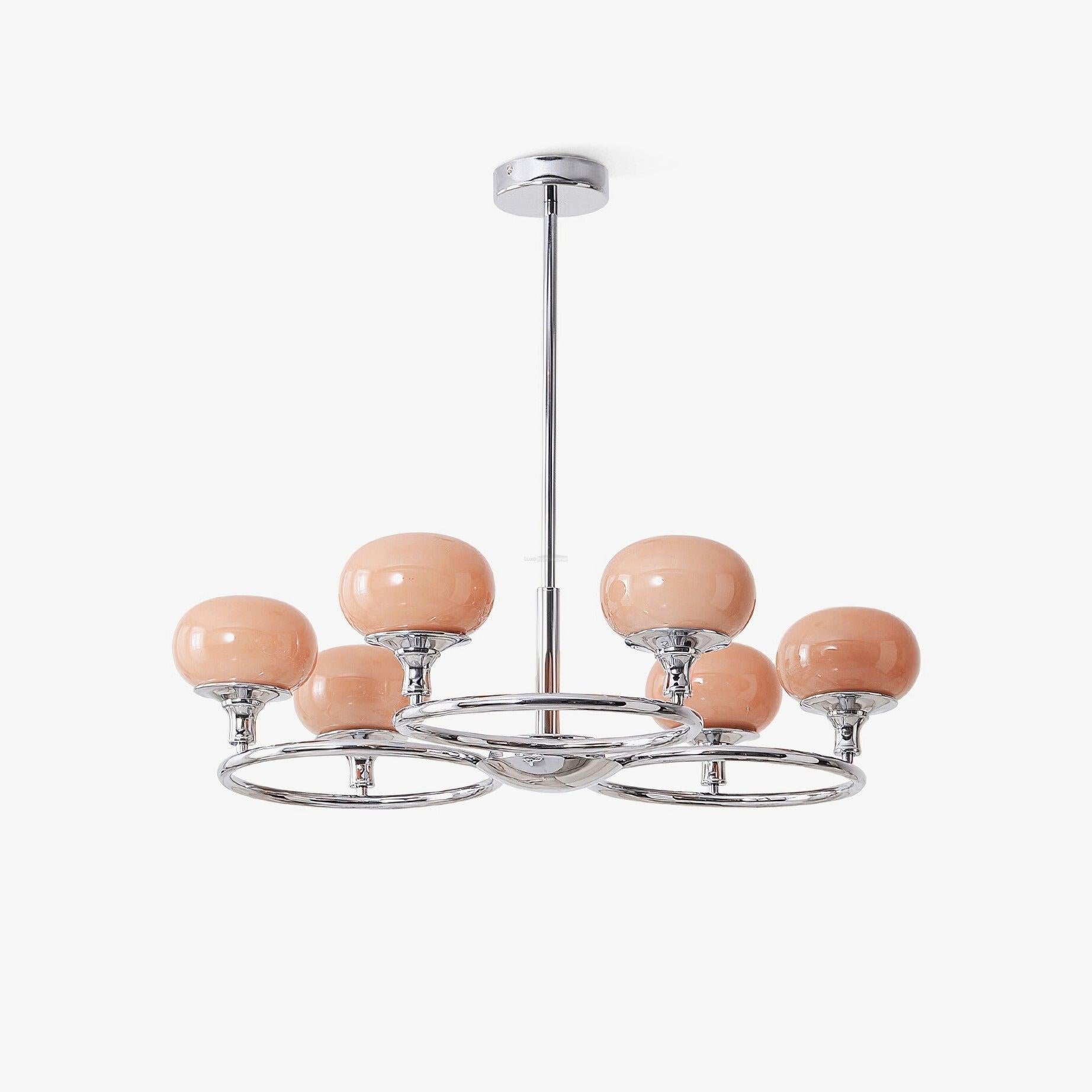 Ingersoll Round Chandelier  ∅ 31.5″ - Glass Chandelier, Persimmon-1-Luxehomezone