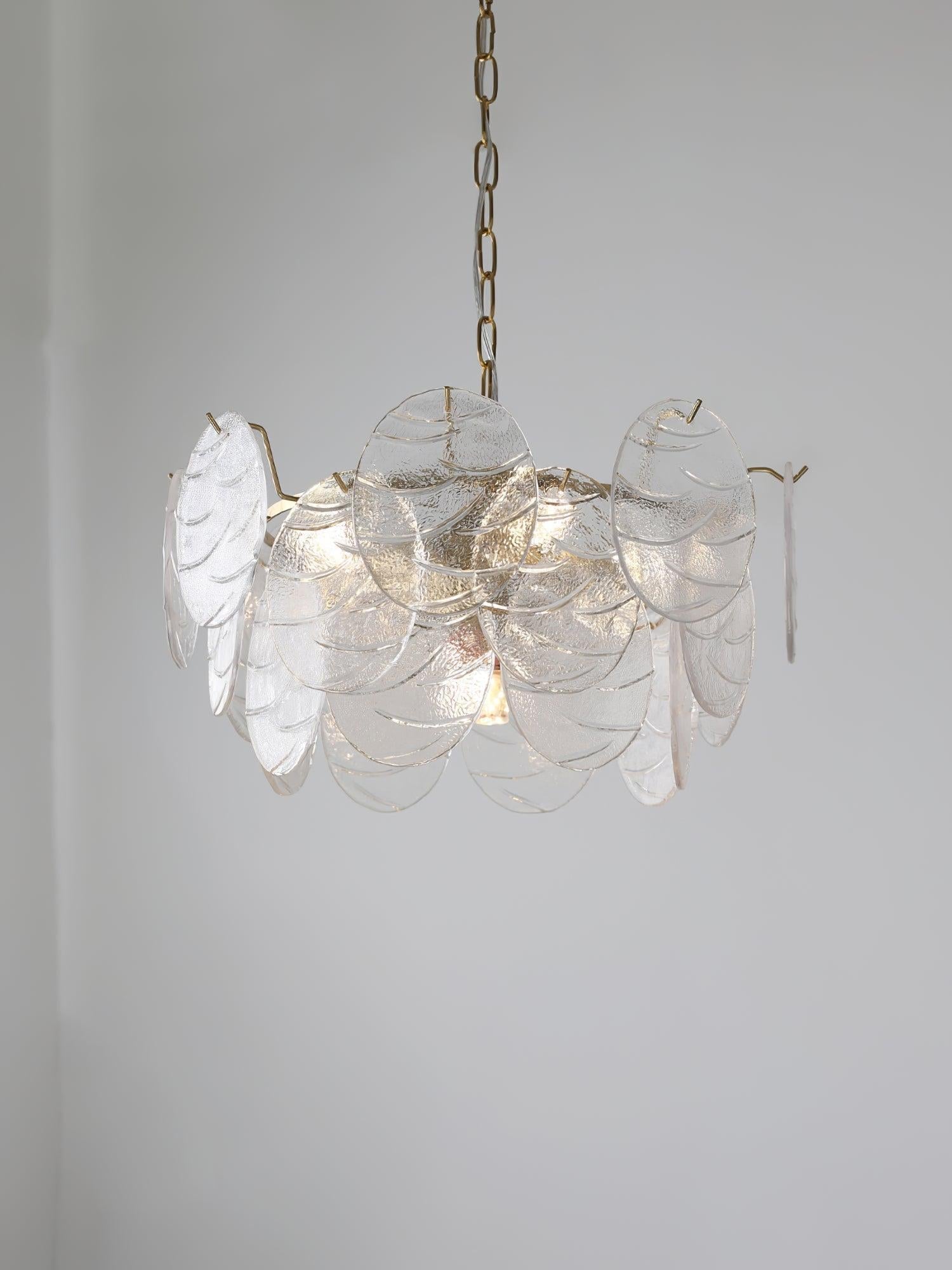Glass Disc Chandelier with 4/6/9/12 heads - Cylinder-1-Luxehomezone