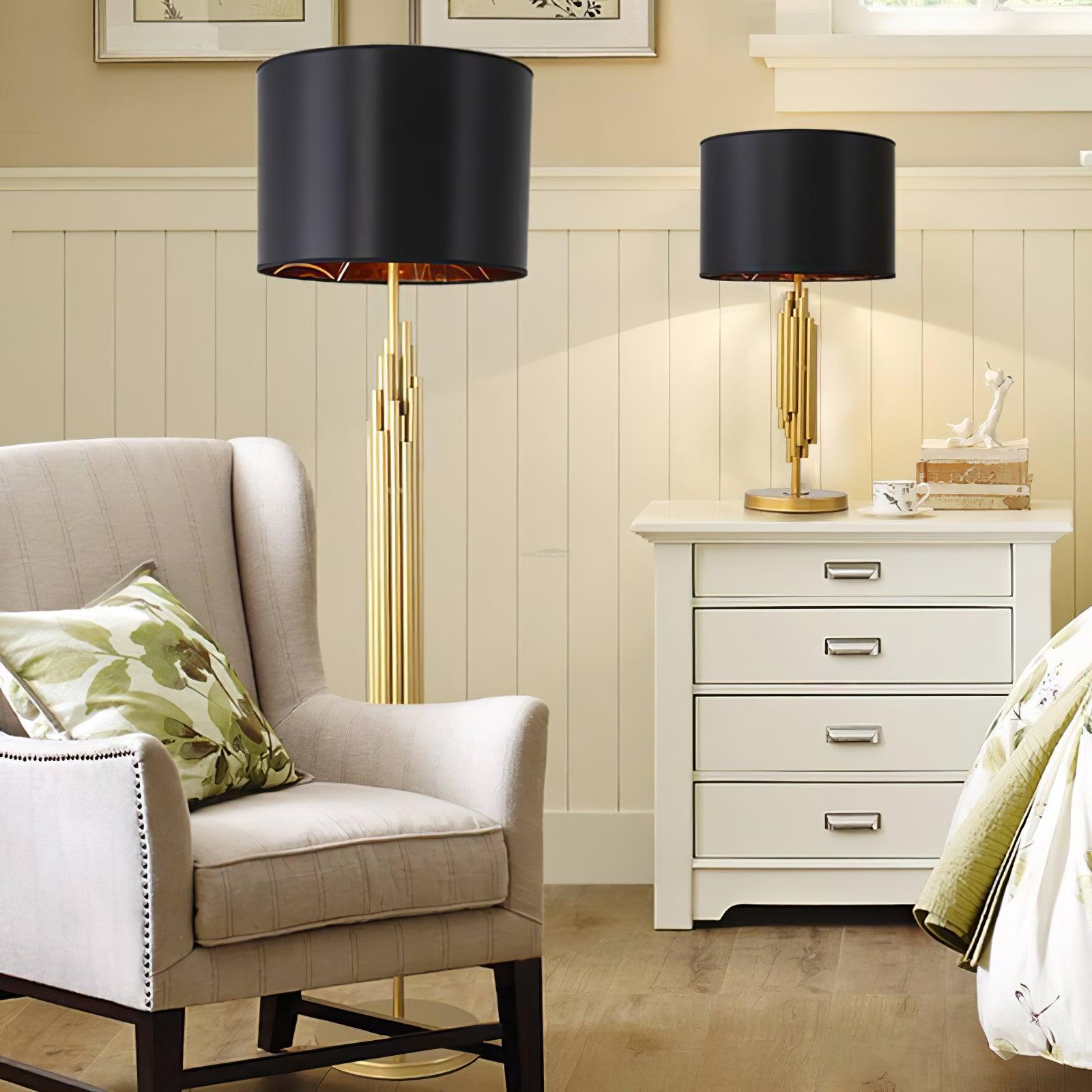 Rubell Floor Light  ∅ 17.7″ - Gold&Black-1-Luxehomezone