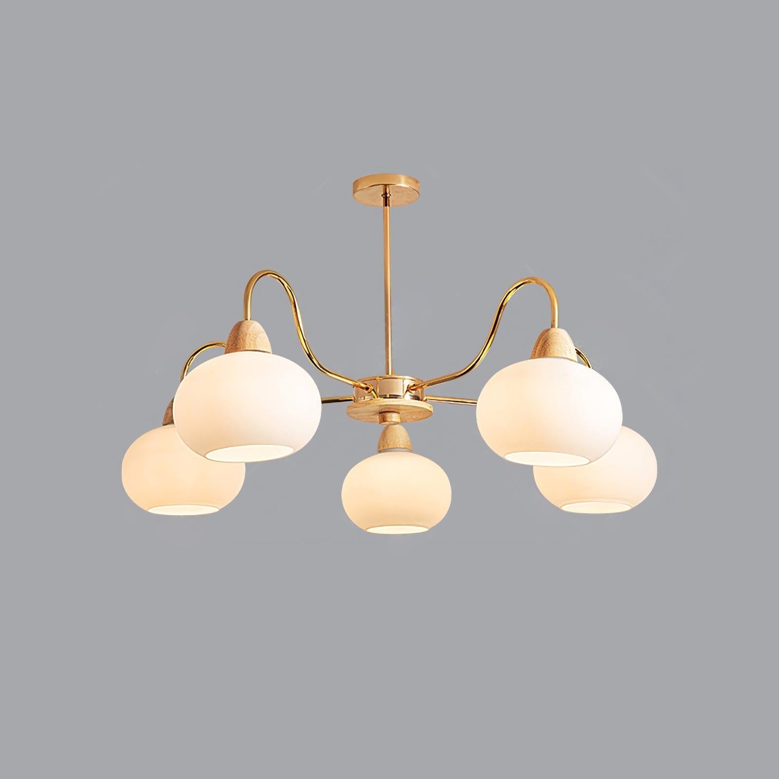 Glass Persimmon Chandelier with 3/5/6/8 heads - Glass Chandelier, Persimmon-1-Luxehomezone