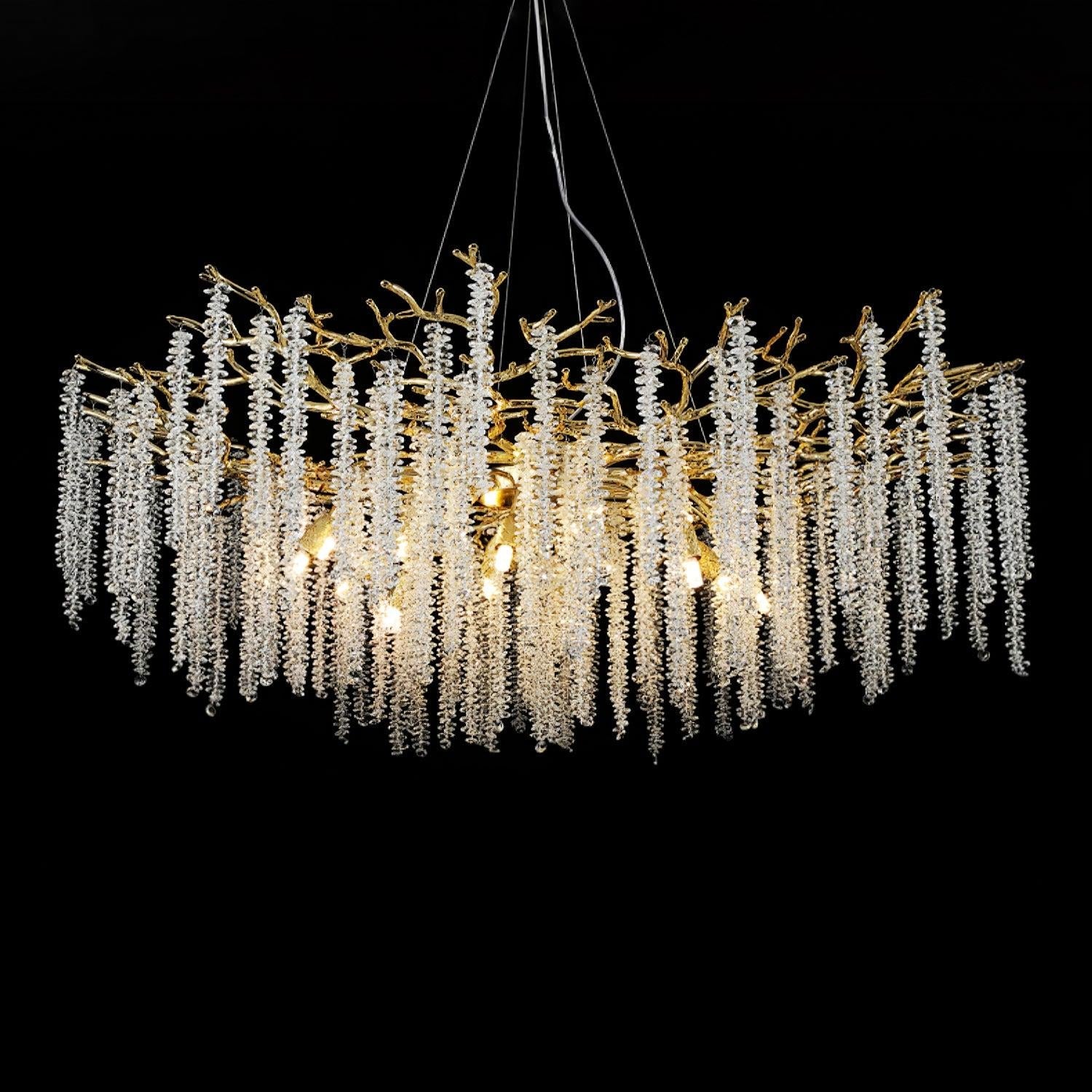 Wisteria Flower Style Crystal Chandelier For Living Room - Luxehomezone