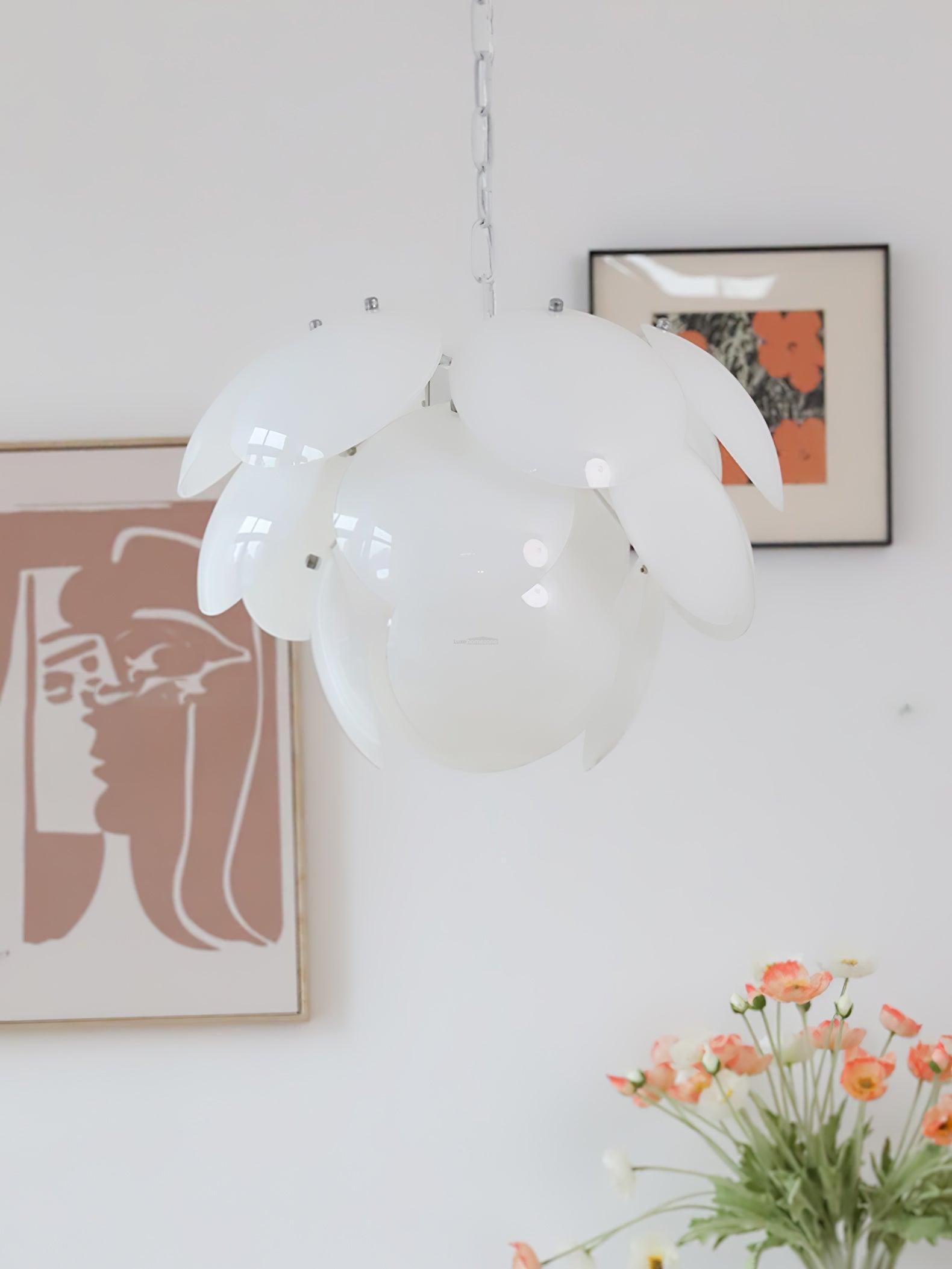 Luminous Petal Glass Round Chandelier - Luxehomezone