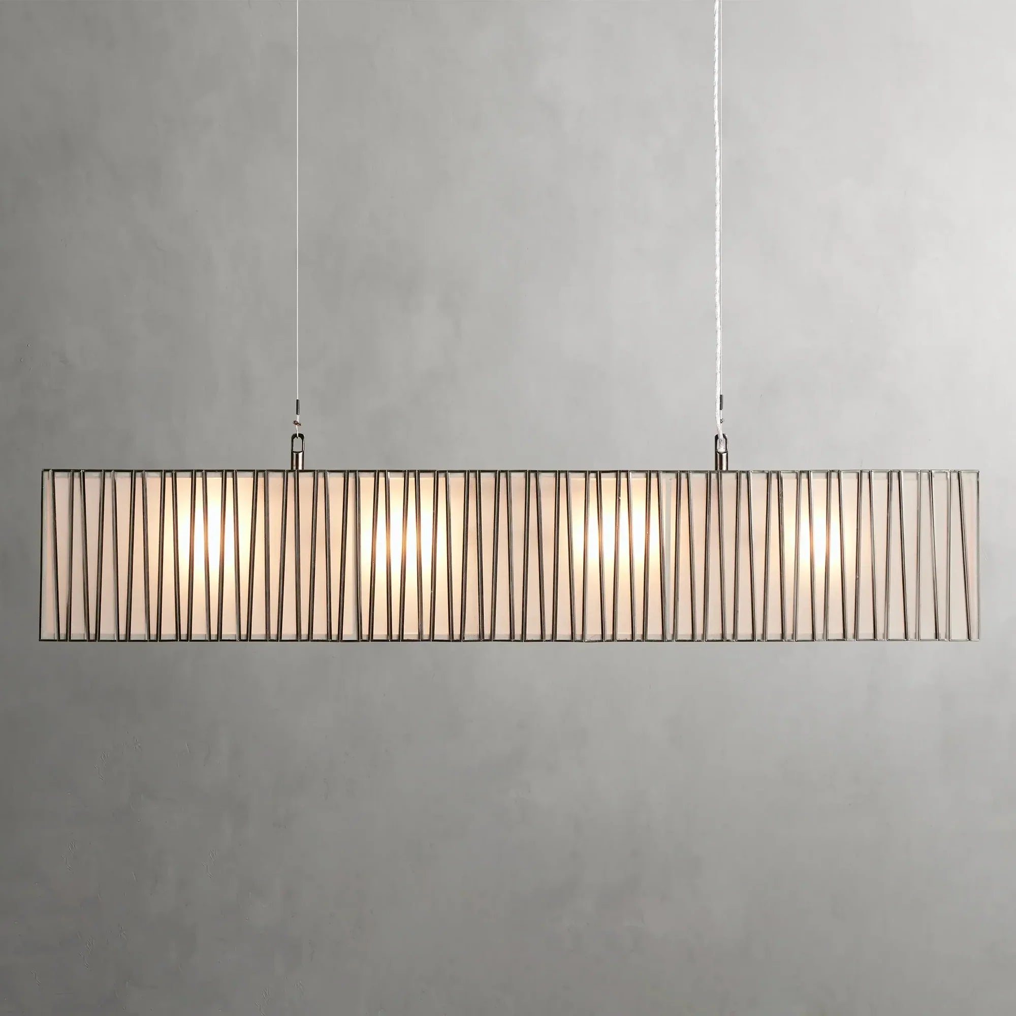 Art Glass Jeunet Rectangular Chandelier - Chandelier, Dinner Room, Glass, Jeunet Series, Living Room- Chandelier1-Luxehomezone